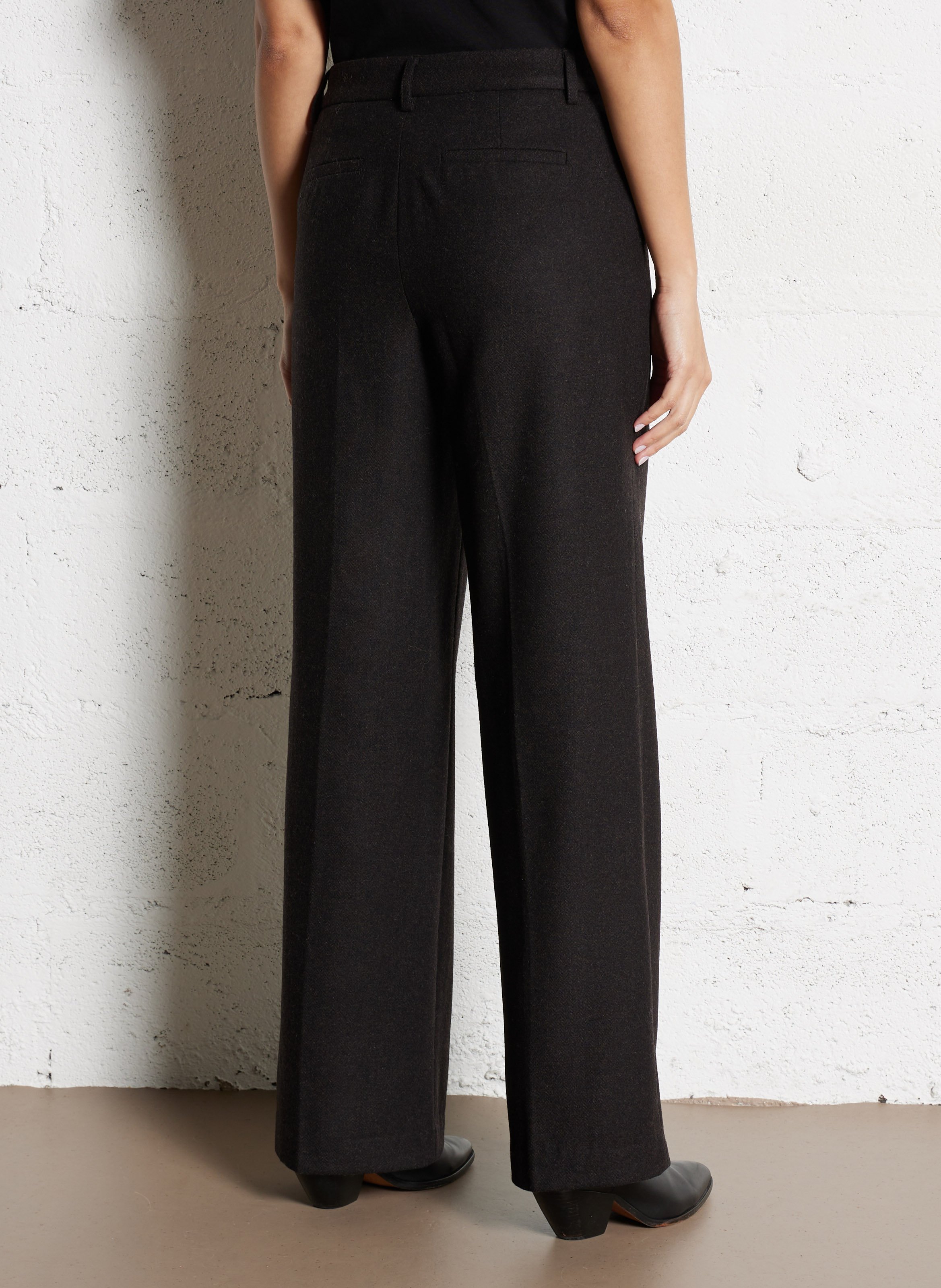 Declic wool-blend loose-fit trousers MAISON 123 Brown