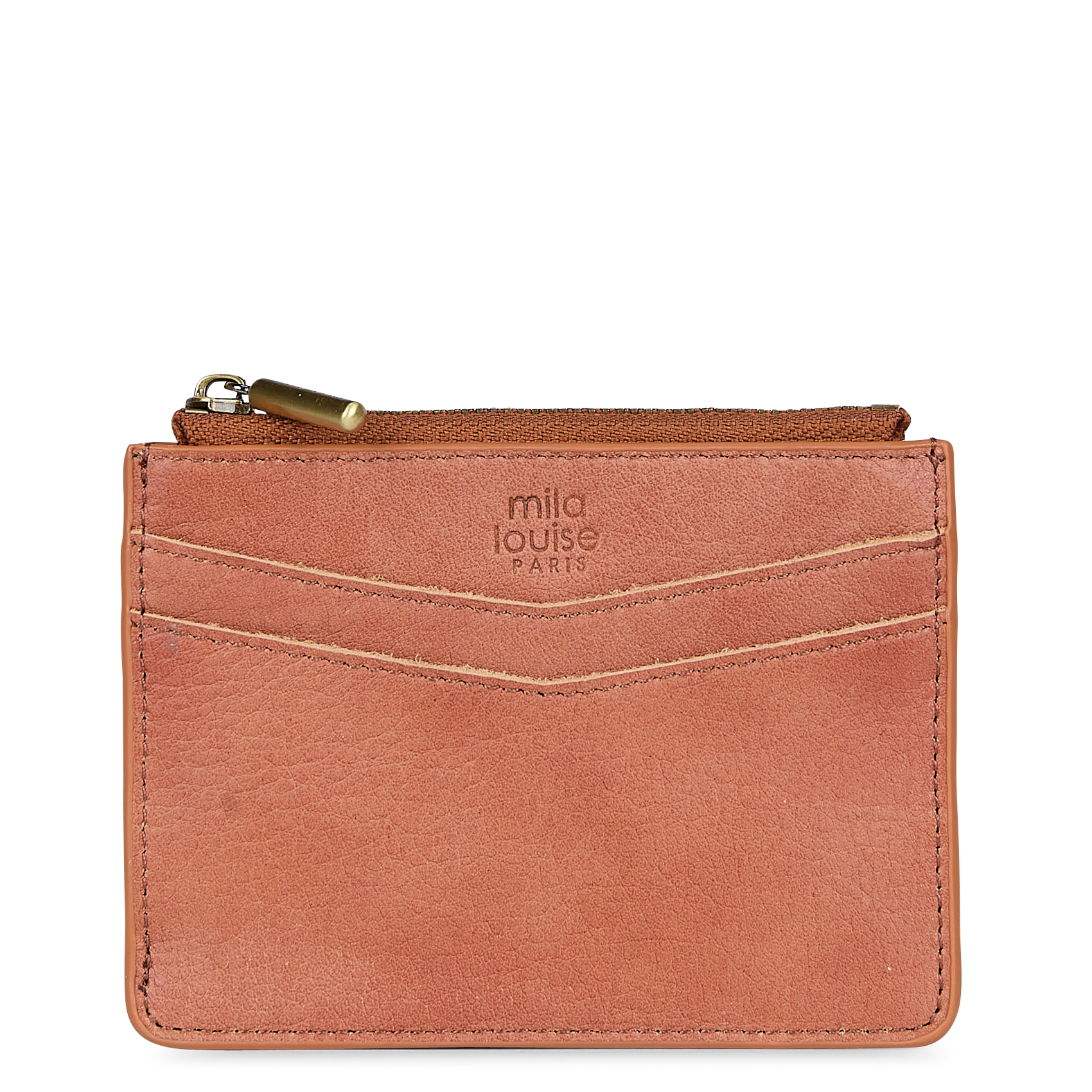 Leren portemonnee MILA LOUISE Bruin