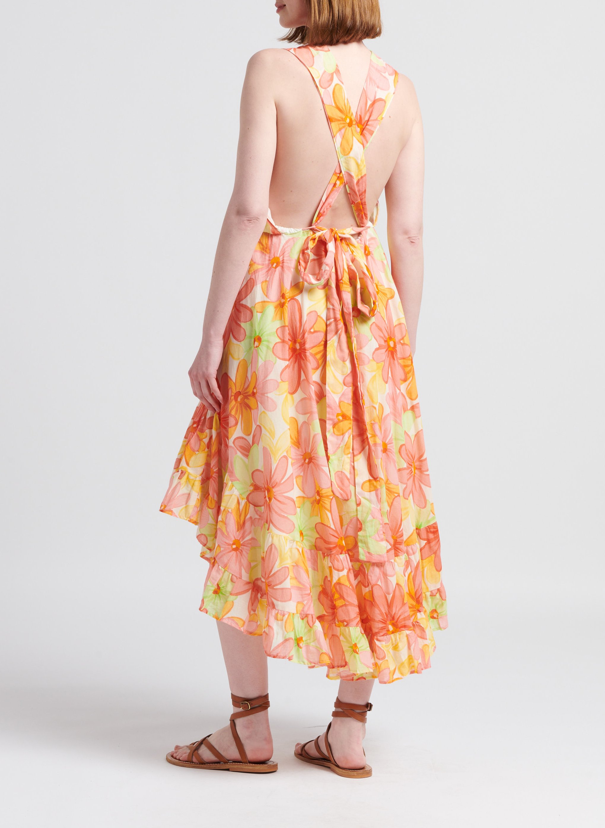 Robe asymétrique en coton SUNDRESS Jaune