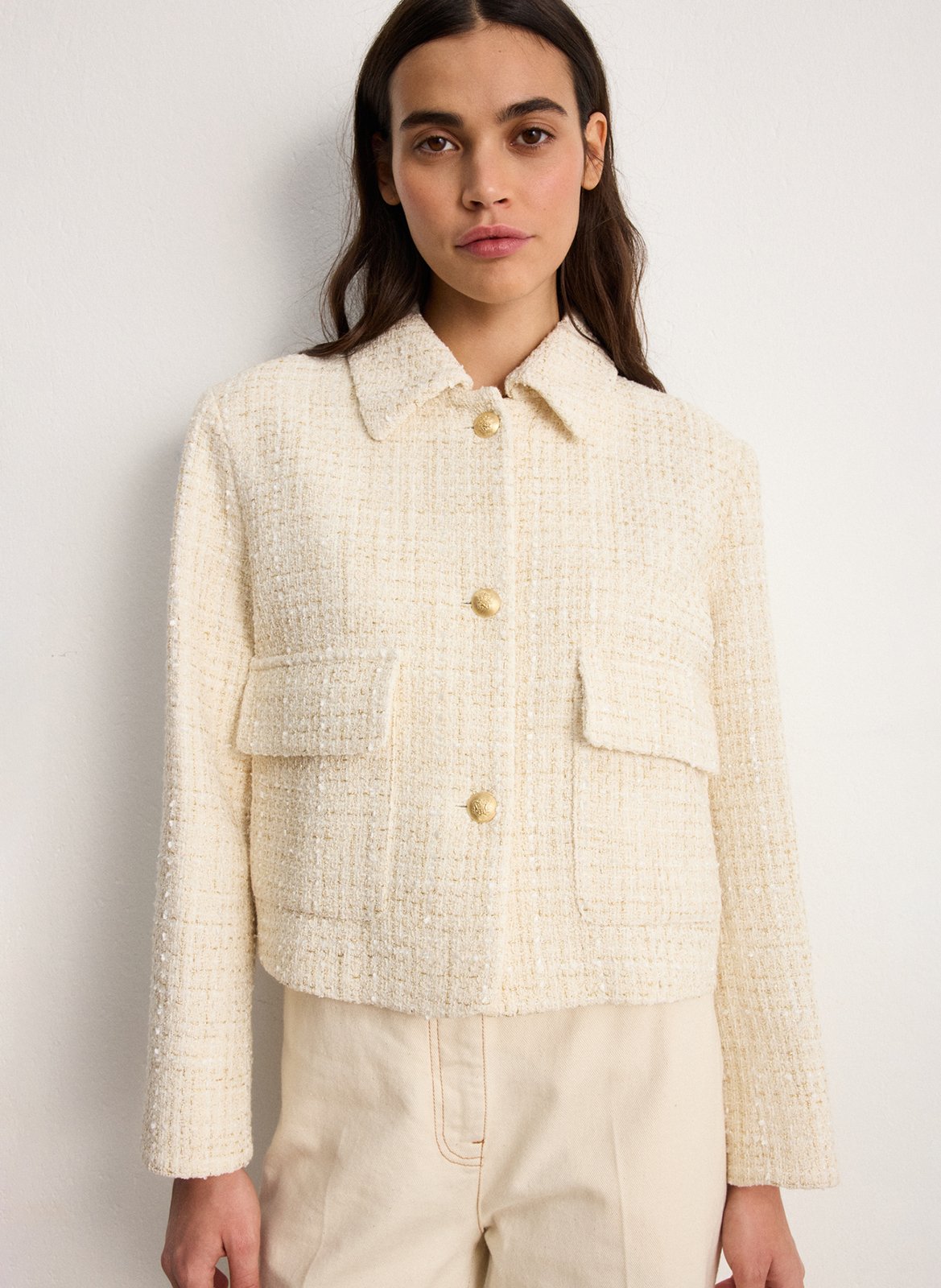 Blouson aus Baumwoll-Mix mit klassischem Kragen PABLO Beige