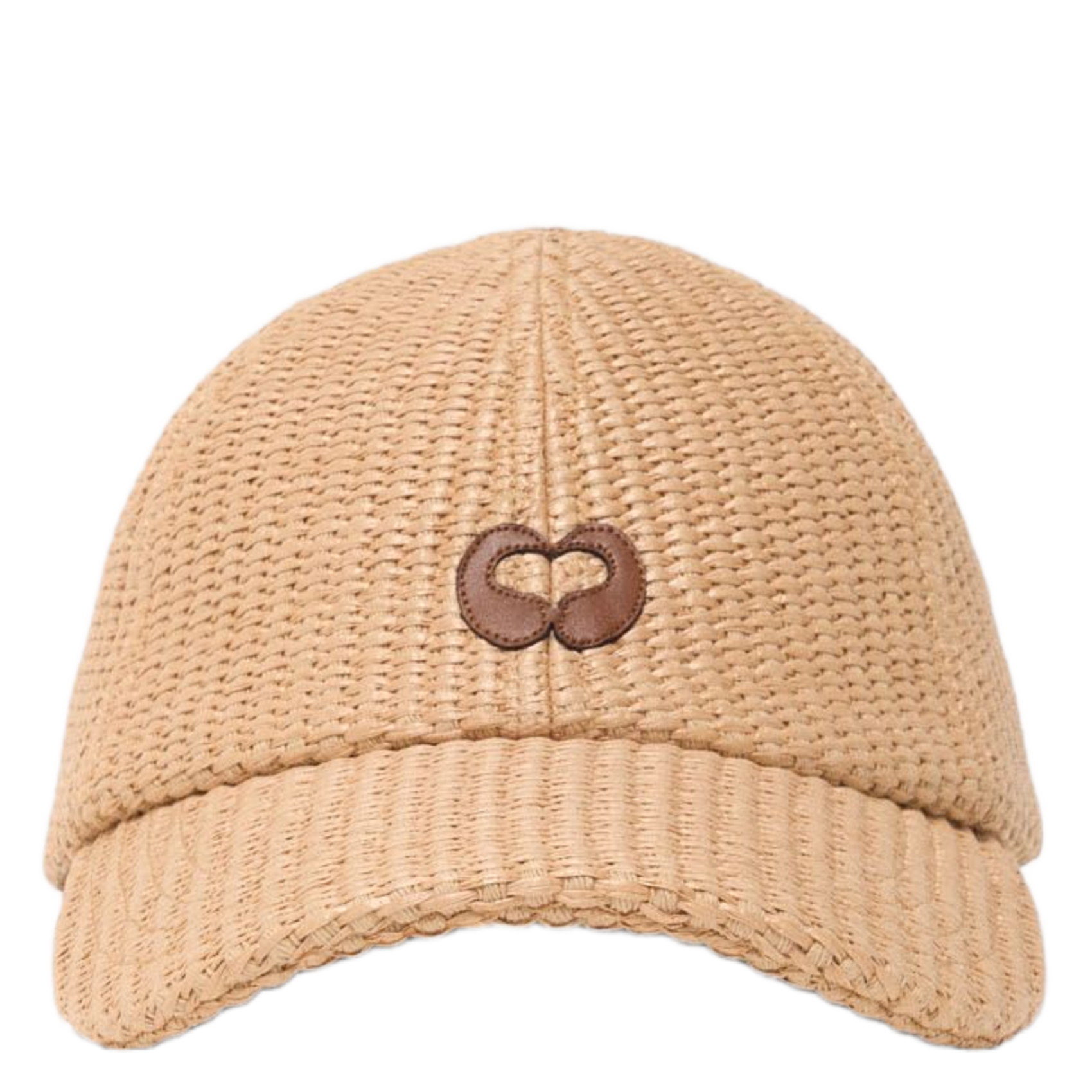 Gewebte Raphia-Kappe mit Logo MAJE Beige