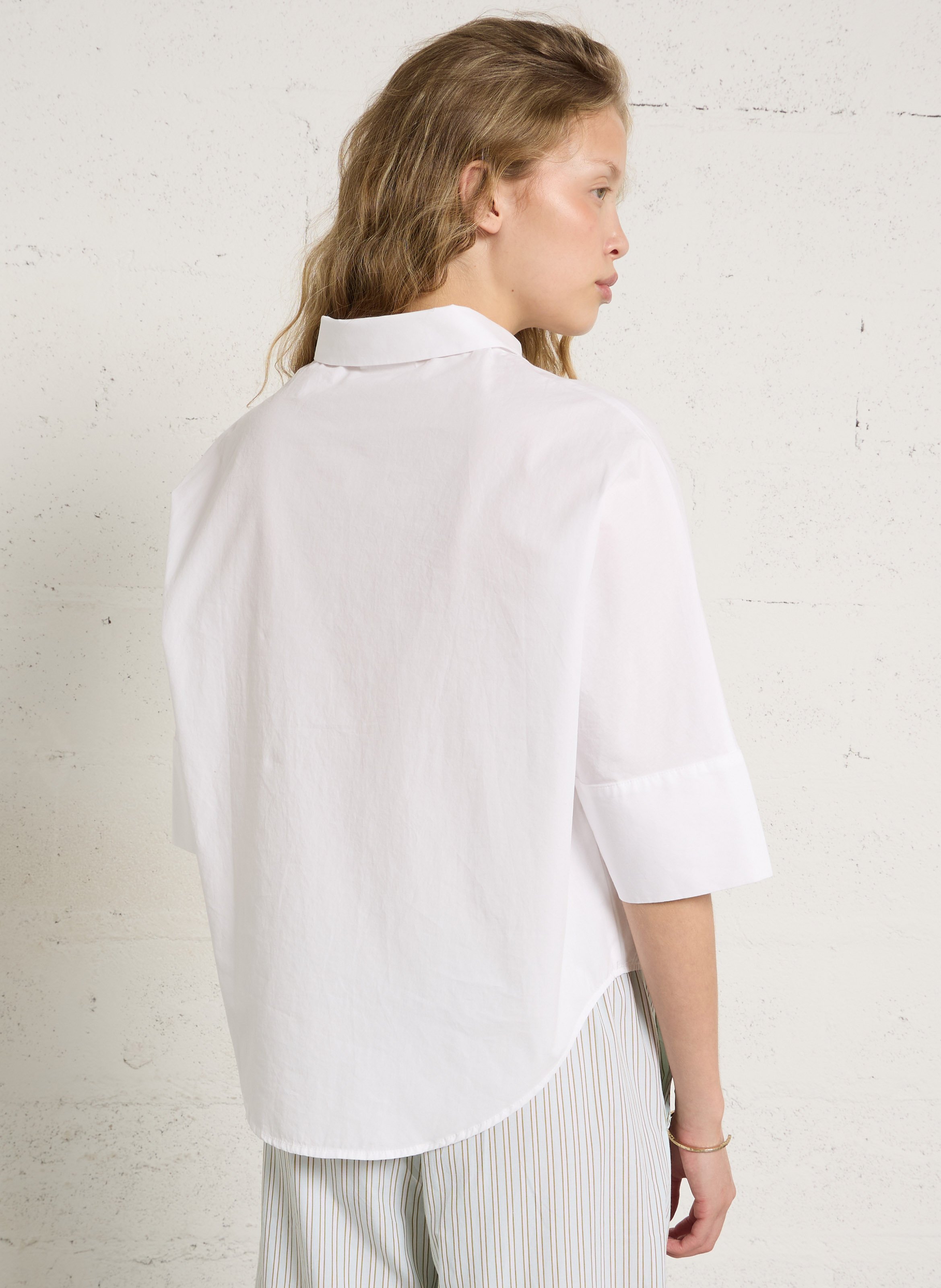 Katoenen blouse met klassieke kraag BELLA JONES Wit