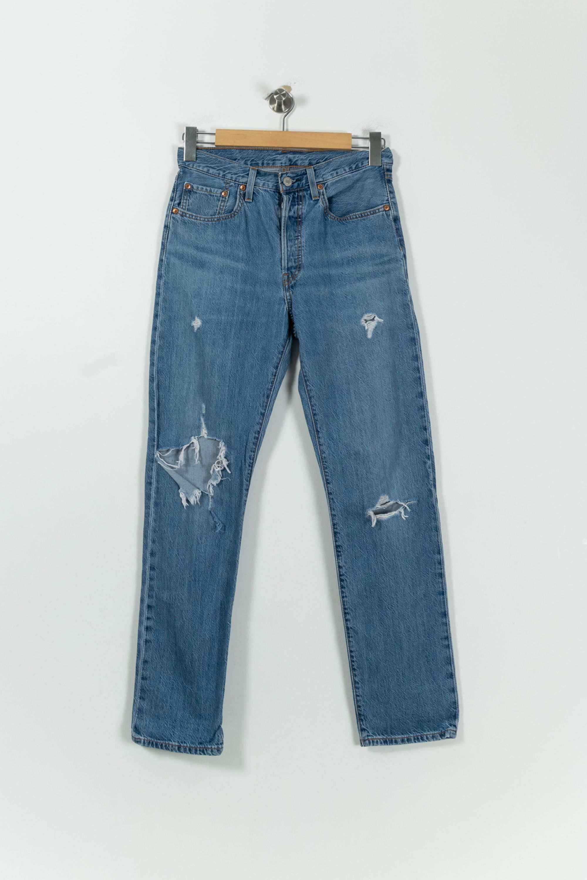 Cropped slim jeans with studs LEVI'S - Seconde main Blue