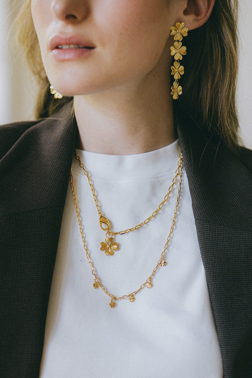 Maxi silver-plated clover necklace Golden