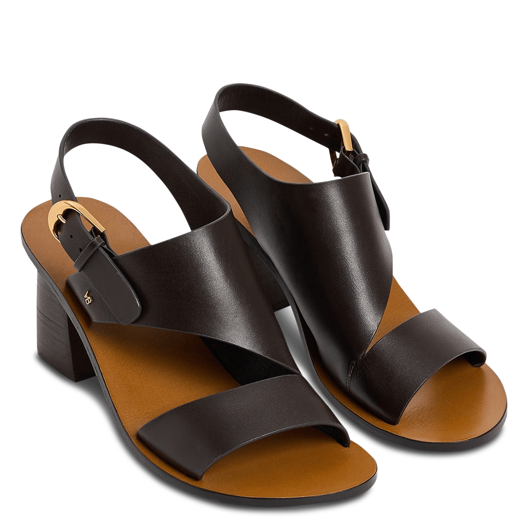 Hoge, leren sandalen VANESSA BRUNO Bruin