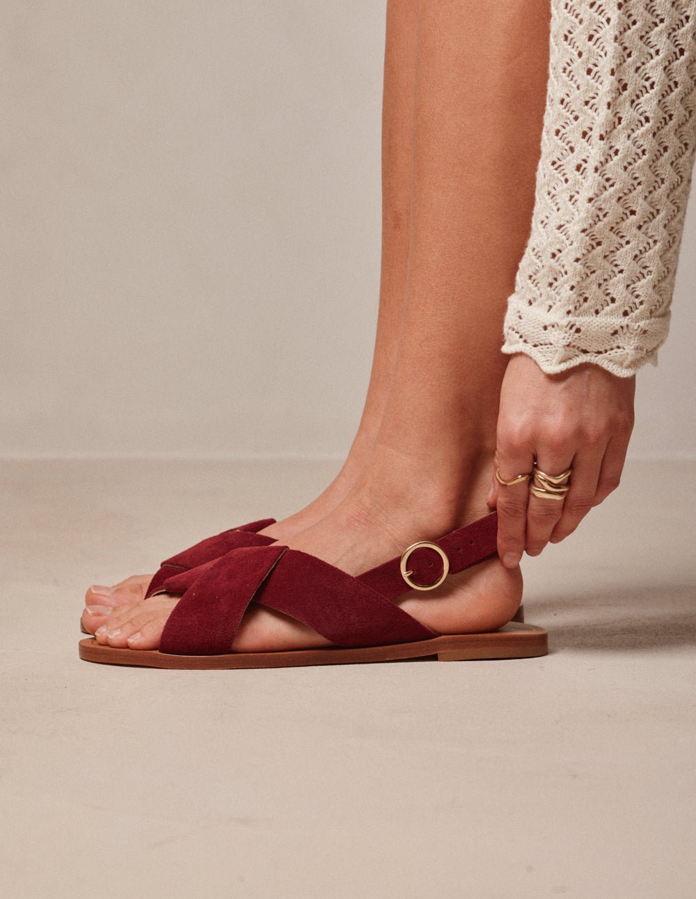 Faux leather sandals ODAJE Red