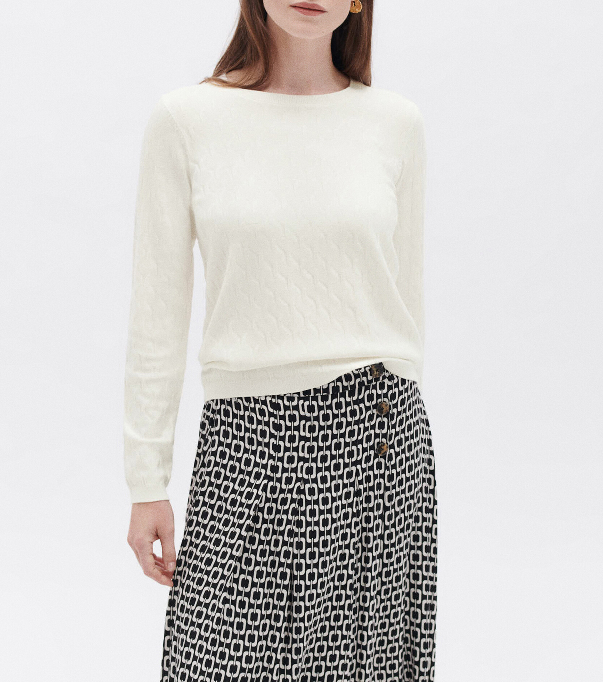 Zopfstrickpullover mit Rundhalsausschnitt CAROLL