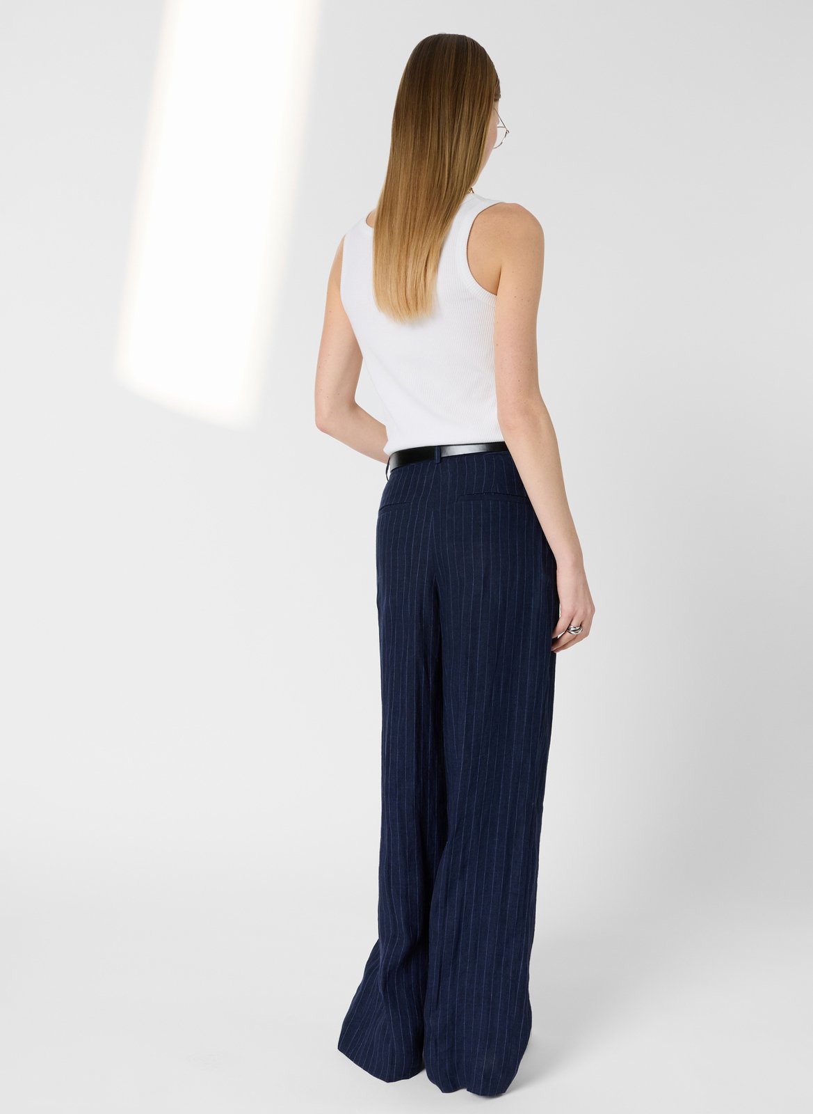 Pantalon large en lin GERARD DAREL Bleu