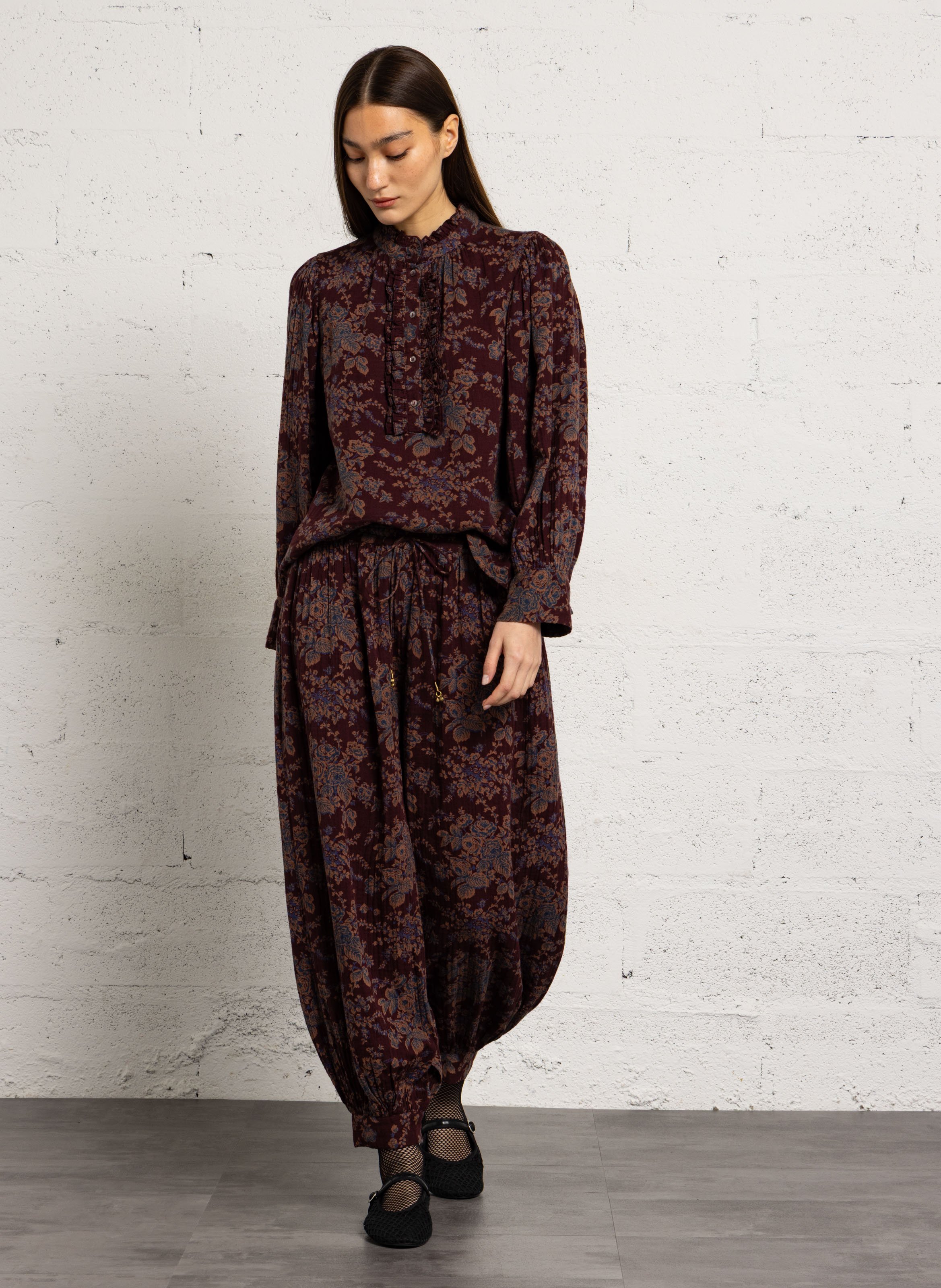 Wide cotton trousers  | Brown ANTIK BATIK Women