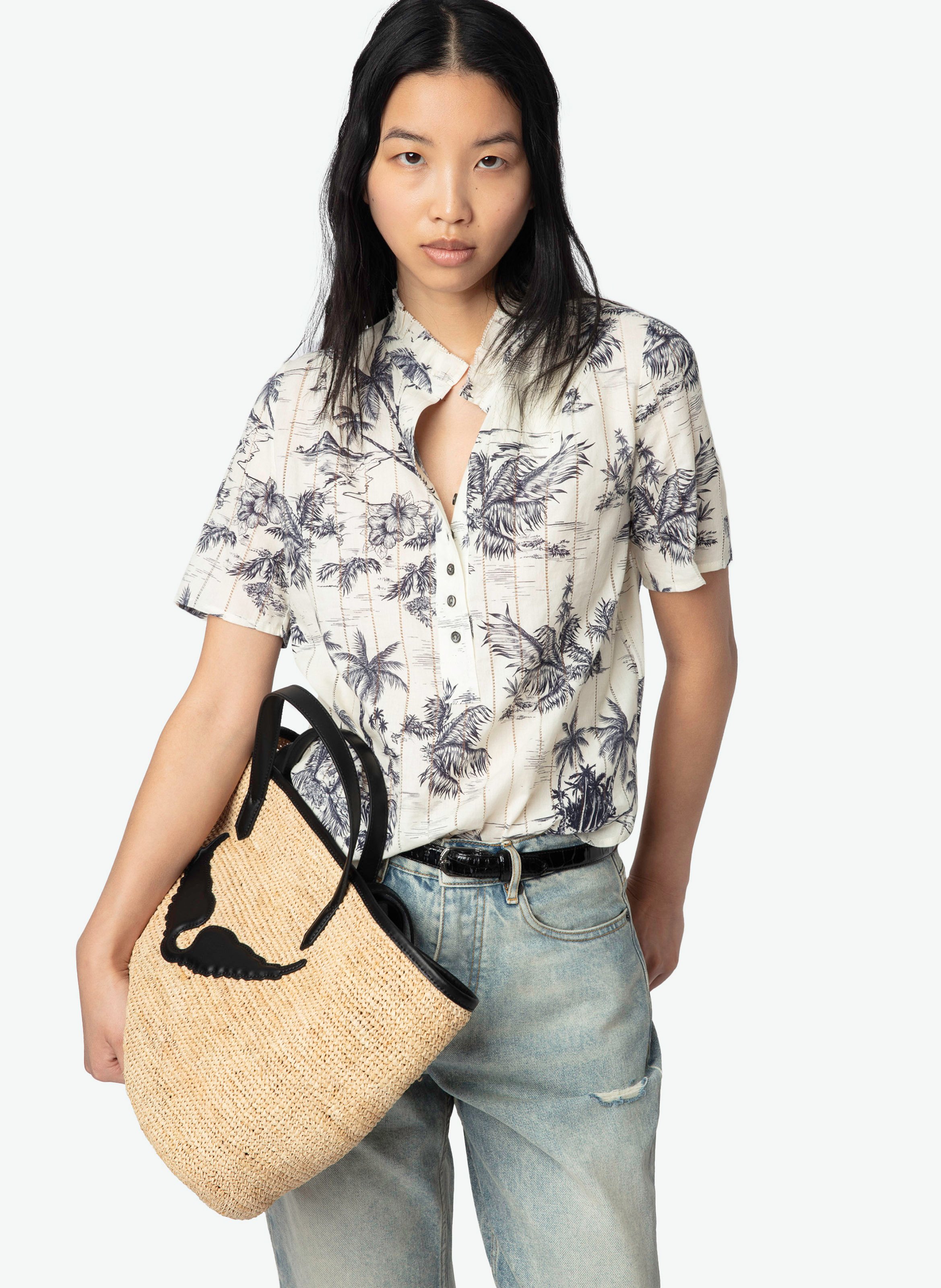 Blouse col rond en coton ZADIG&VOLTAIRE Blanc