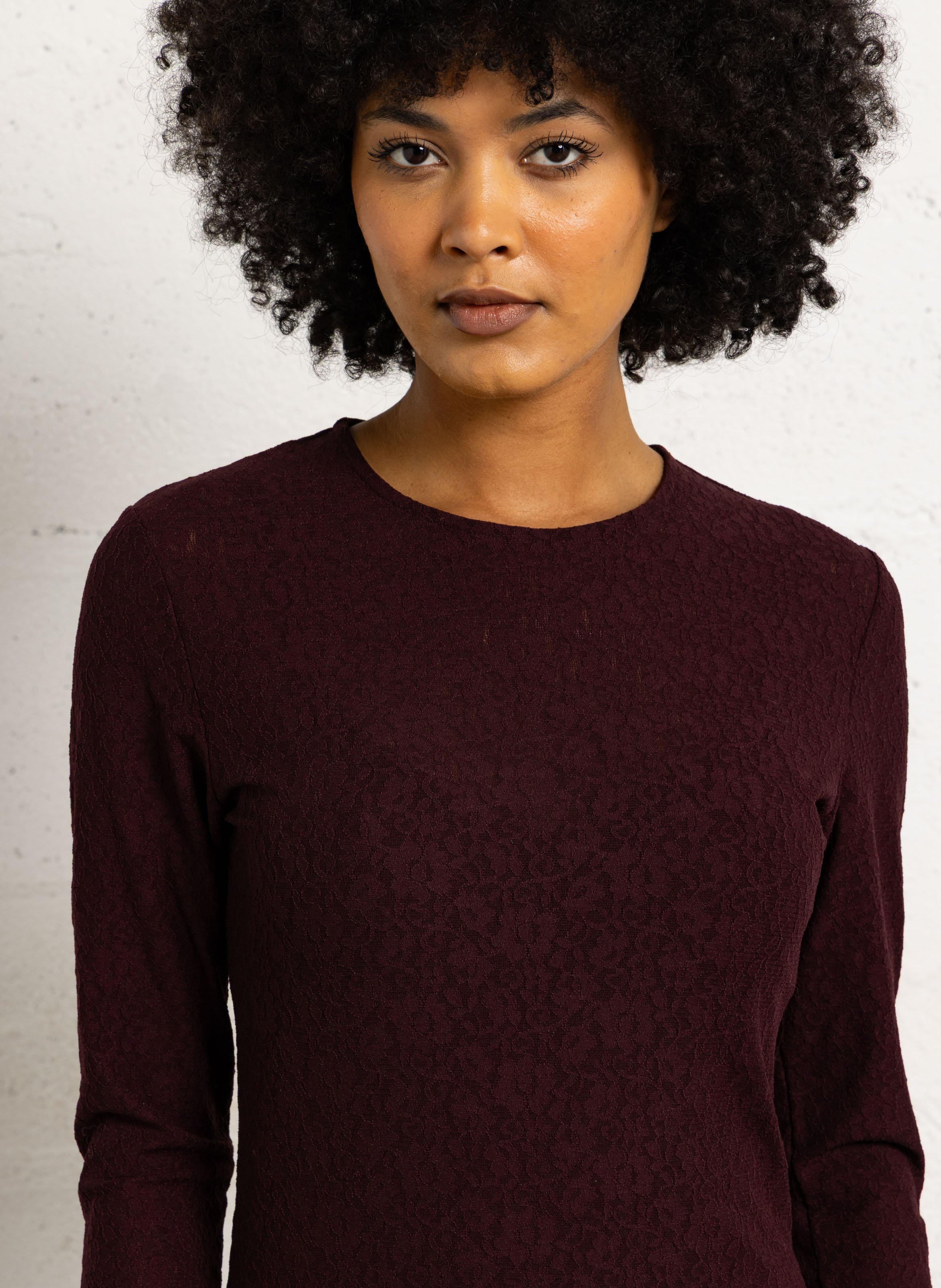 Long lace jacquard dress SUNCOO Plums