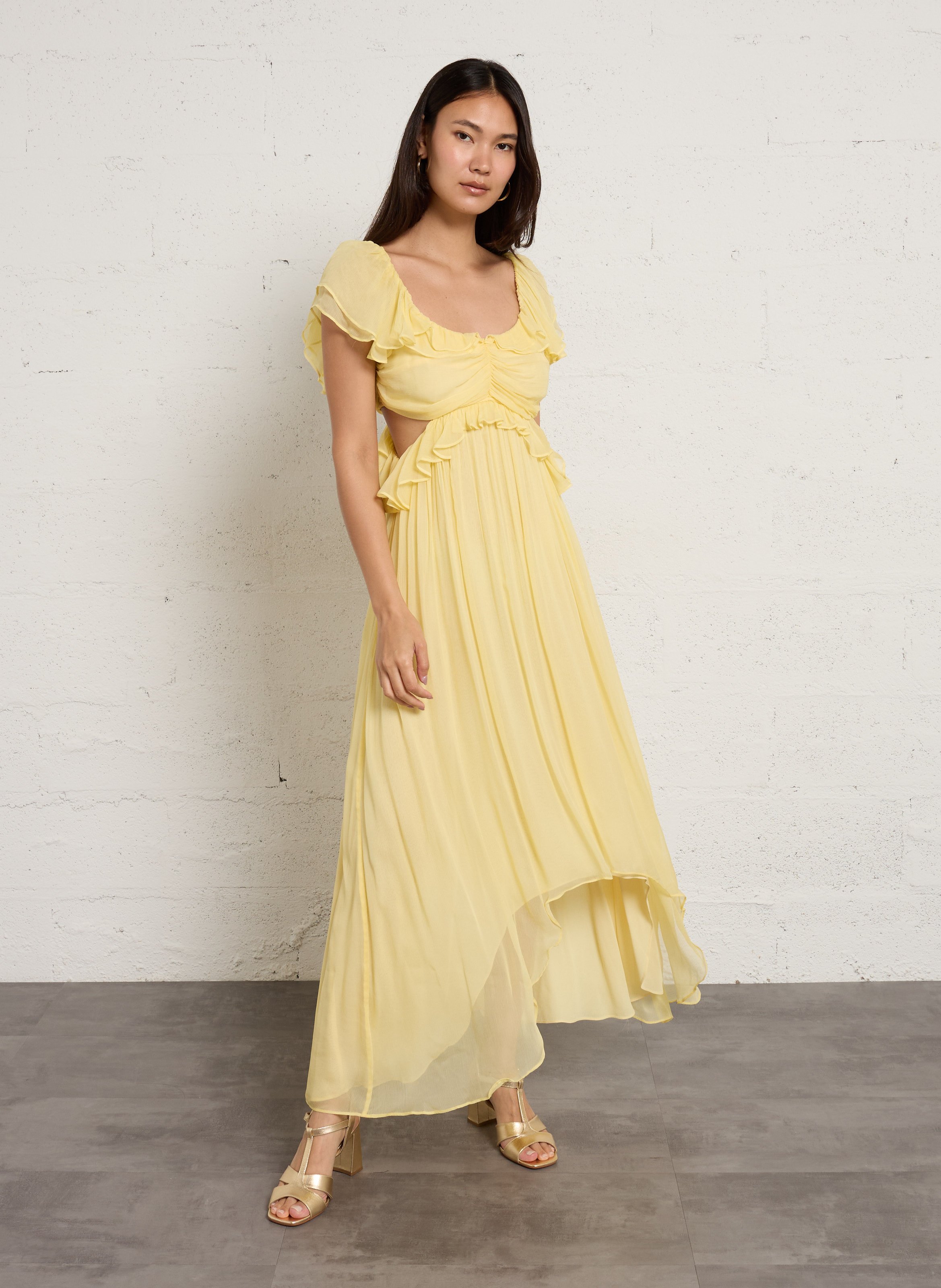Robe longue fluide BERENICE Jaune