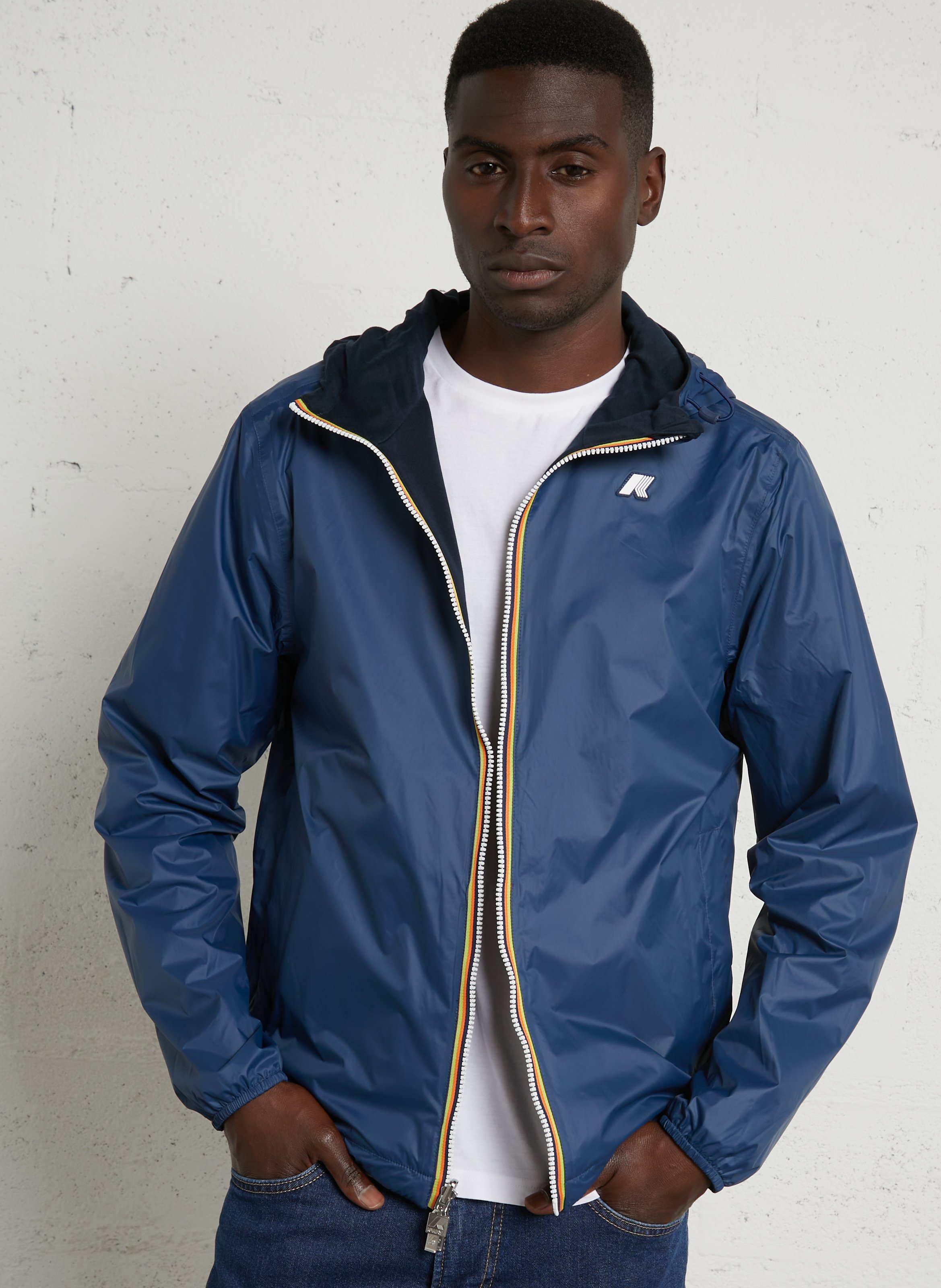 Sweat zippé en coton K-WAY Bleu