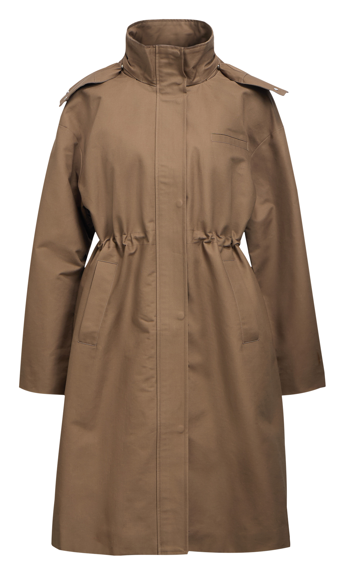 Manteau cintré en coton OBJECT Marron
