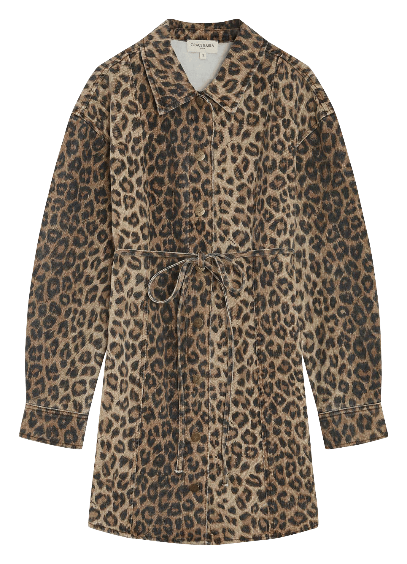 Short fitted cotton dress GRACE ET MILA Brown