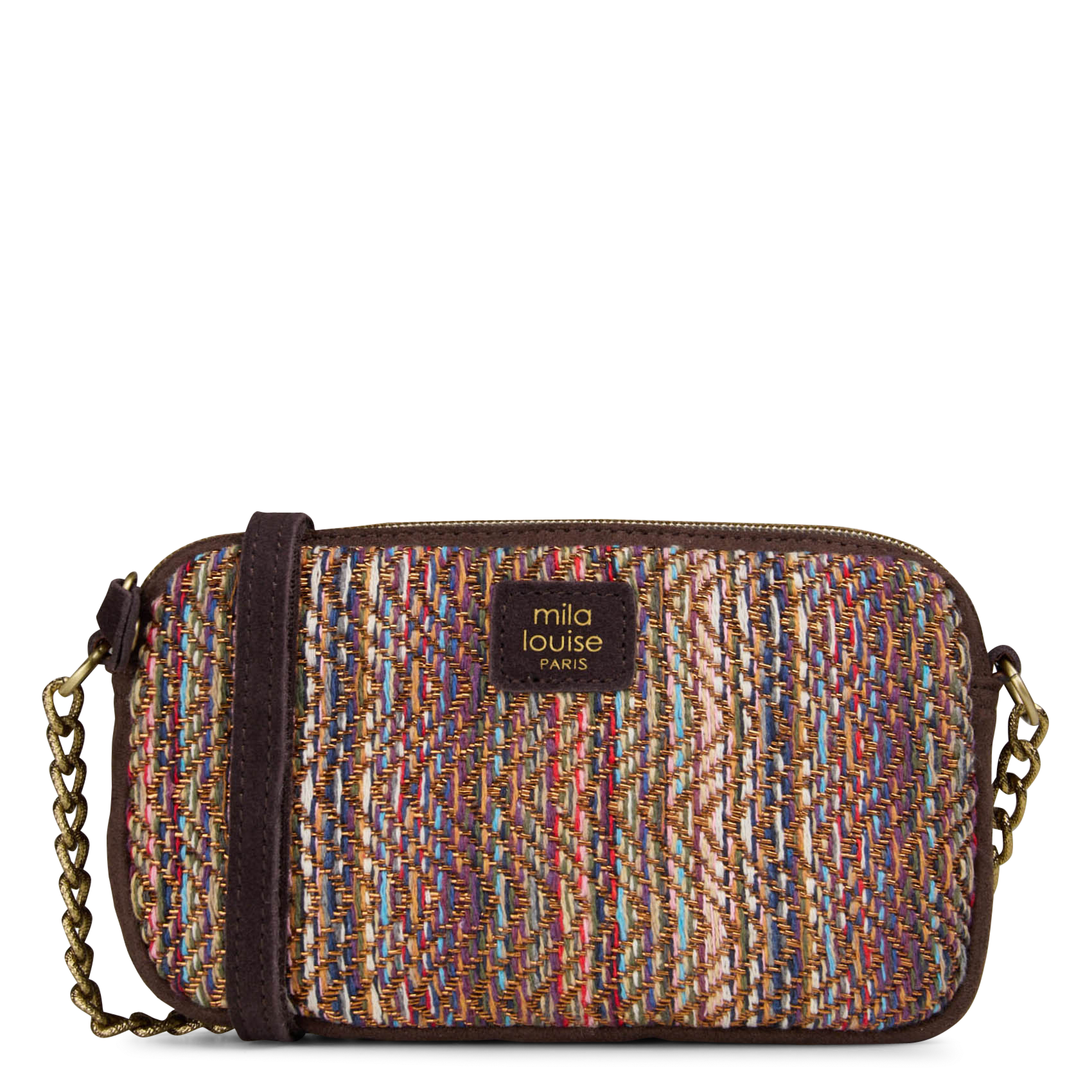 Handtasche aus gemischtem metallisiertem Leder MILA LOUISE Braun