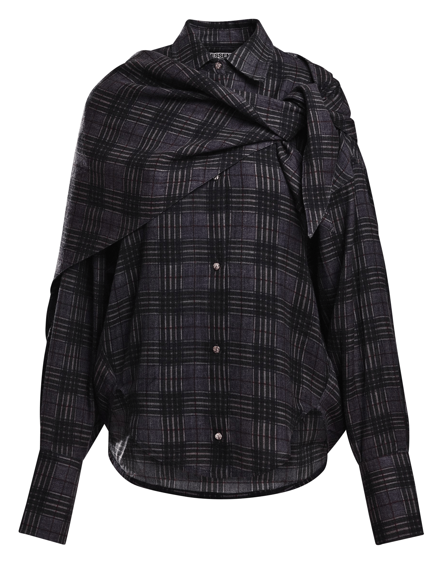 Straight-cut cotton-blend shirt with classic collar ESSENTIEL ANTWERP Grey