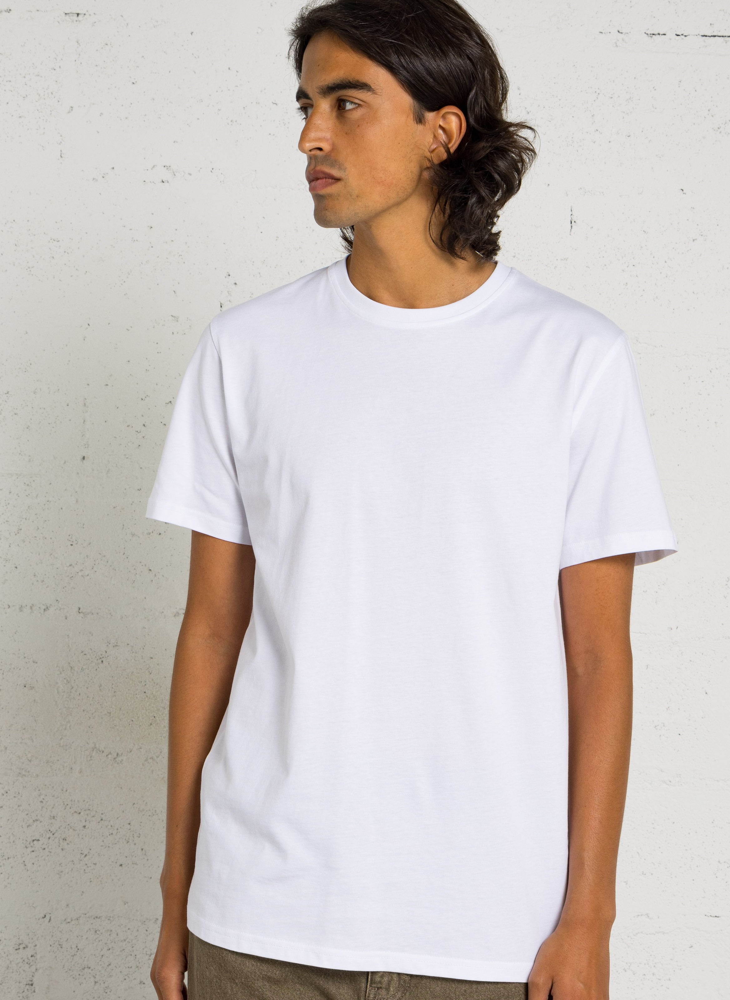 Tee-shirt col rond en coton bio LES DEUX Blanc