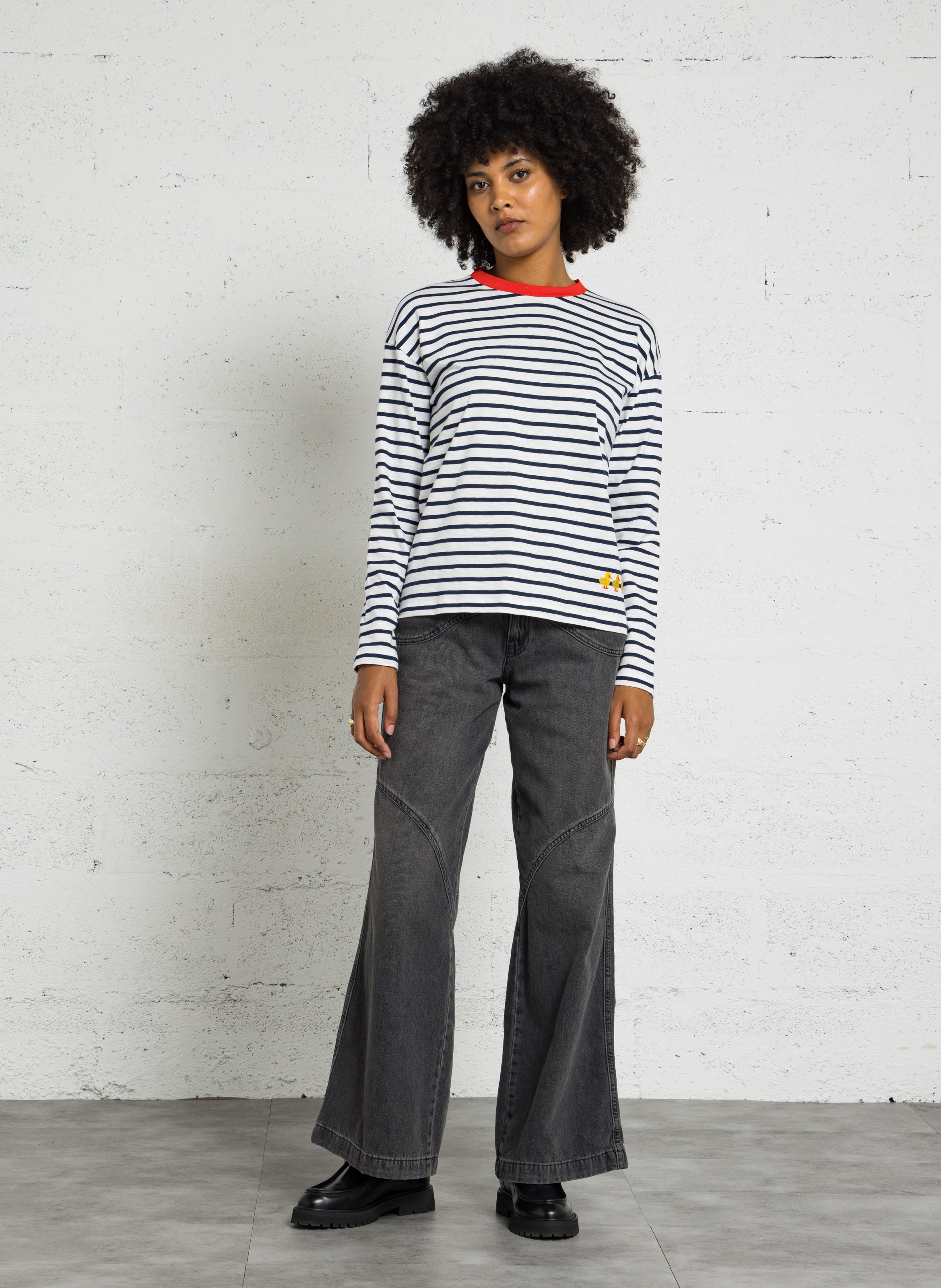 Cotton Striped T-shirt DR BLOOM Red