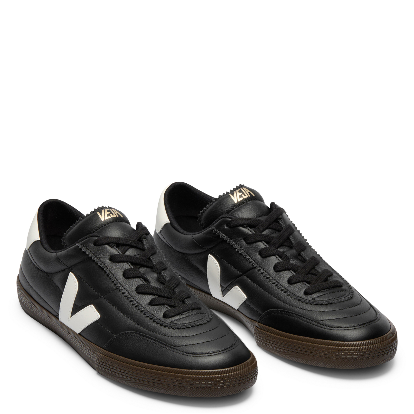 Leather low-top sneakers VEJA Black