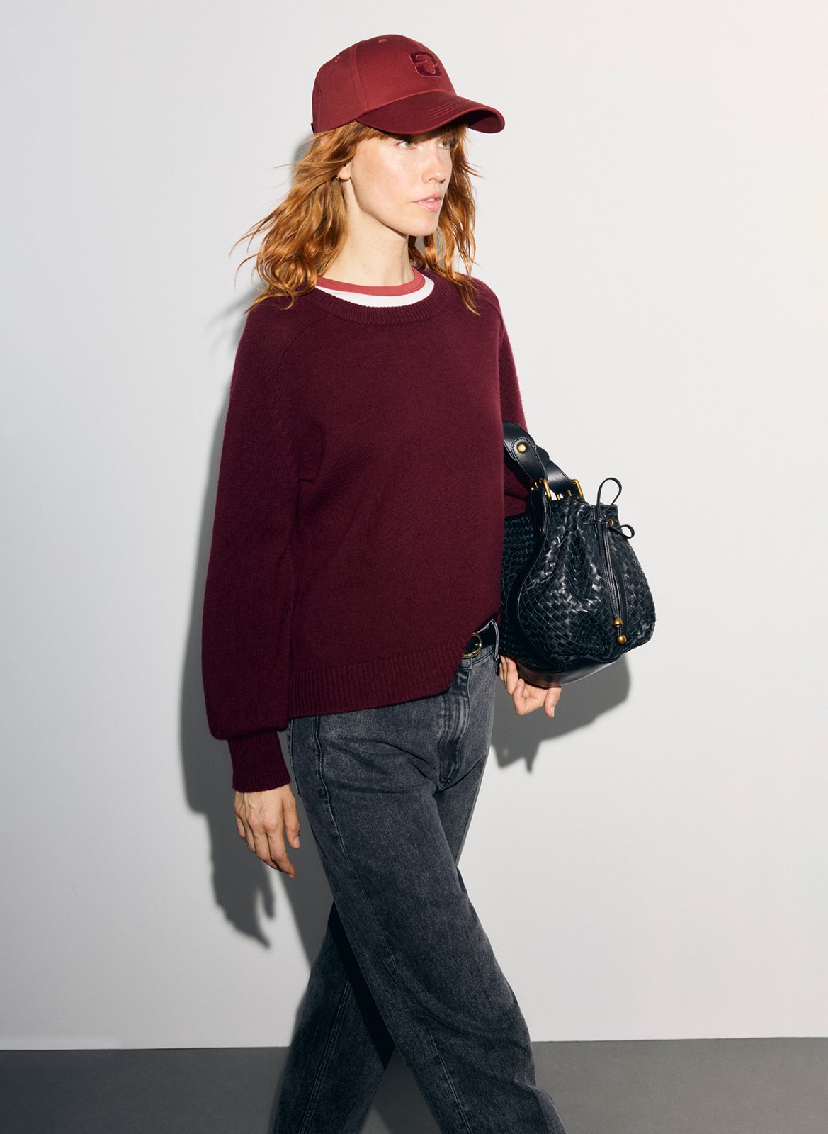 Straight wool sweater with removable collar GERARD DAREL Red
