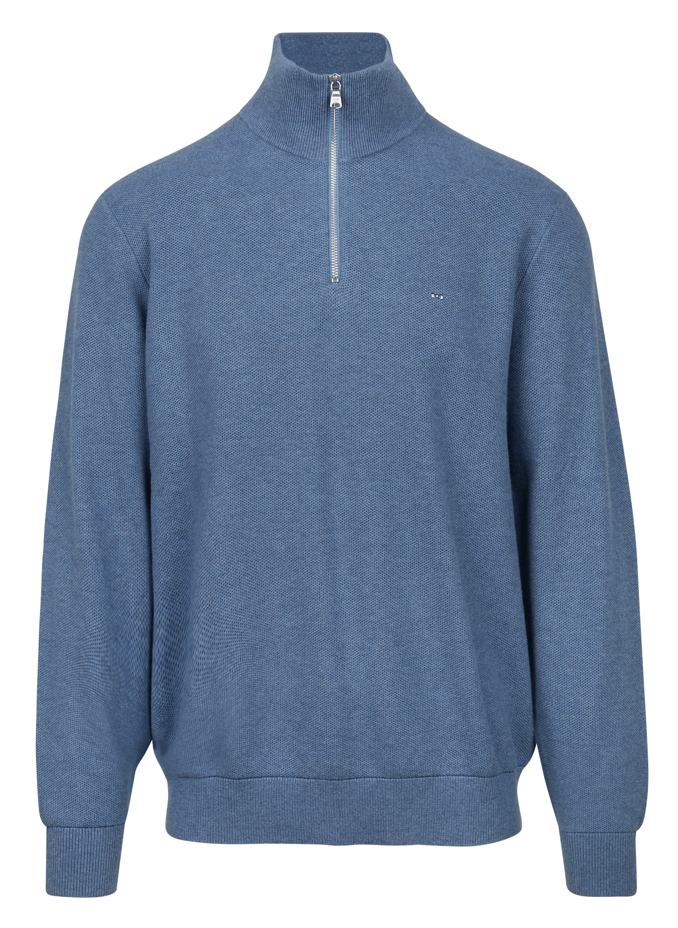 Pull col montant zippé droit uni EDEN PARK Bleu