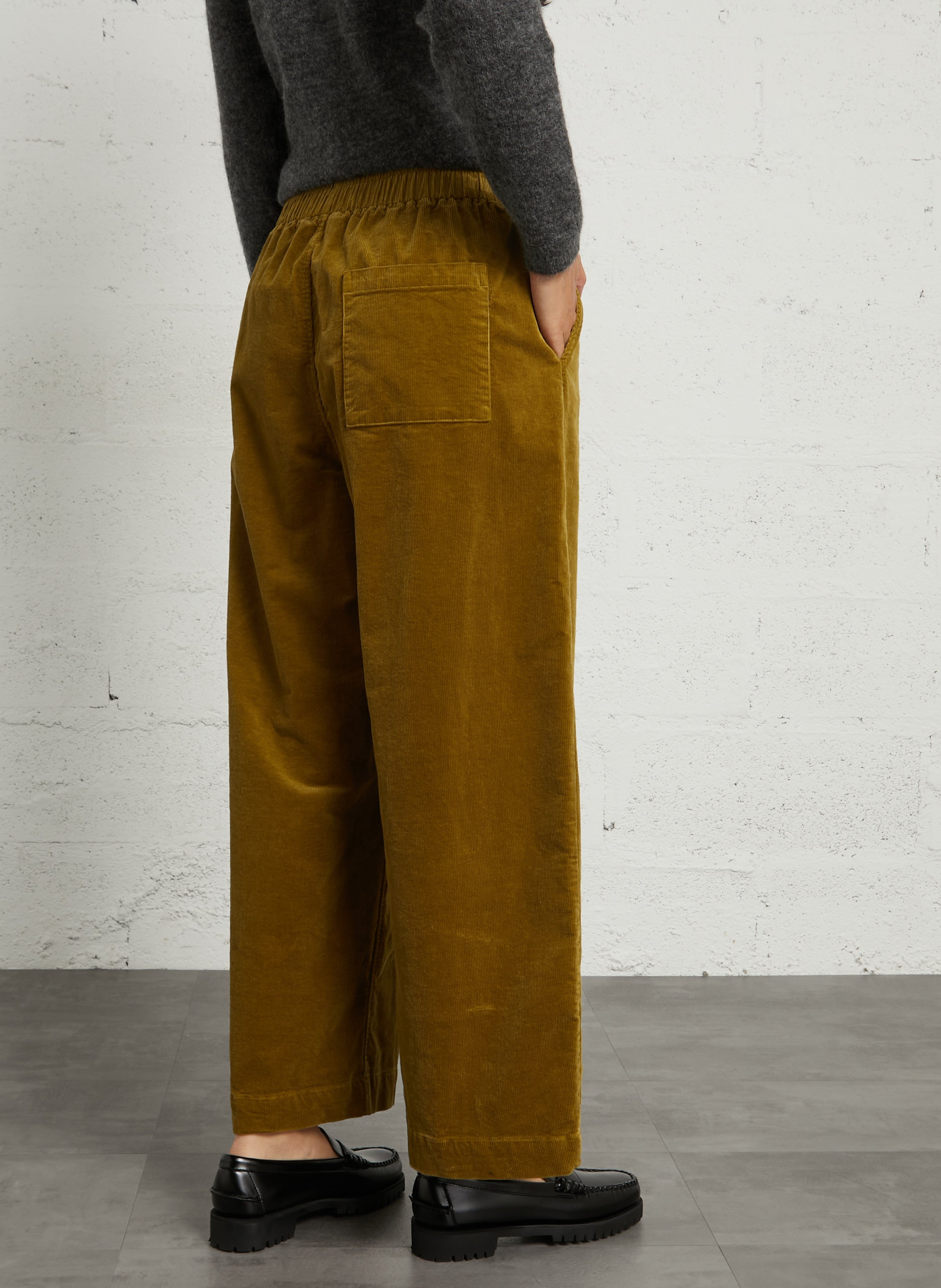 Pantalon large velours côtelé JC SOPHIE Vert