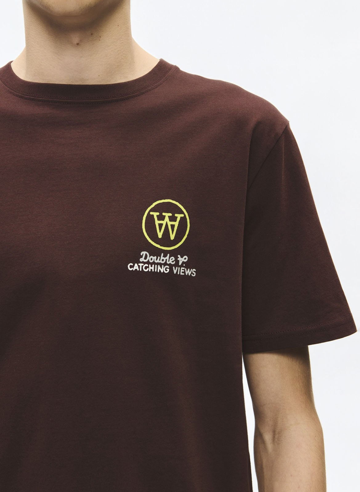 Tee-shirt col rond en coton WOOD WOOD Rouge