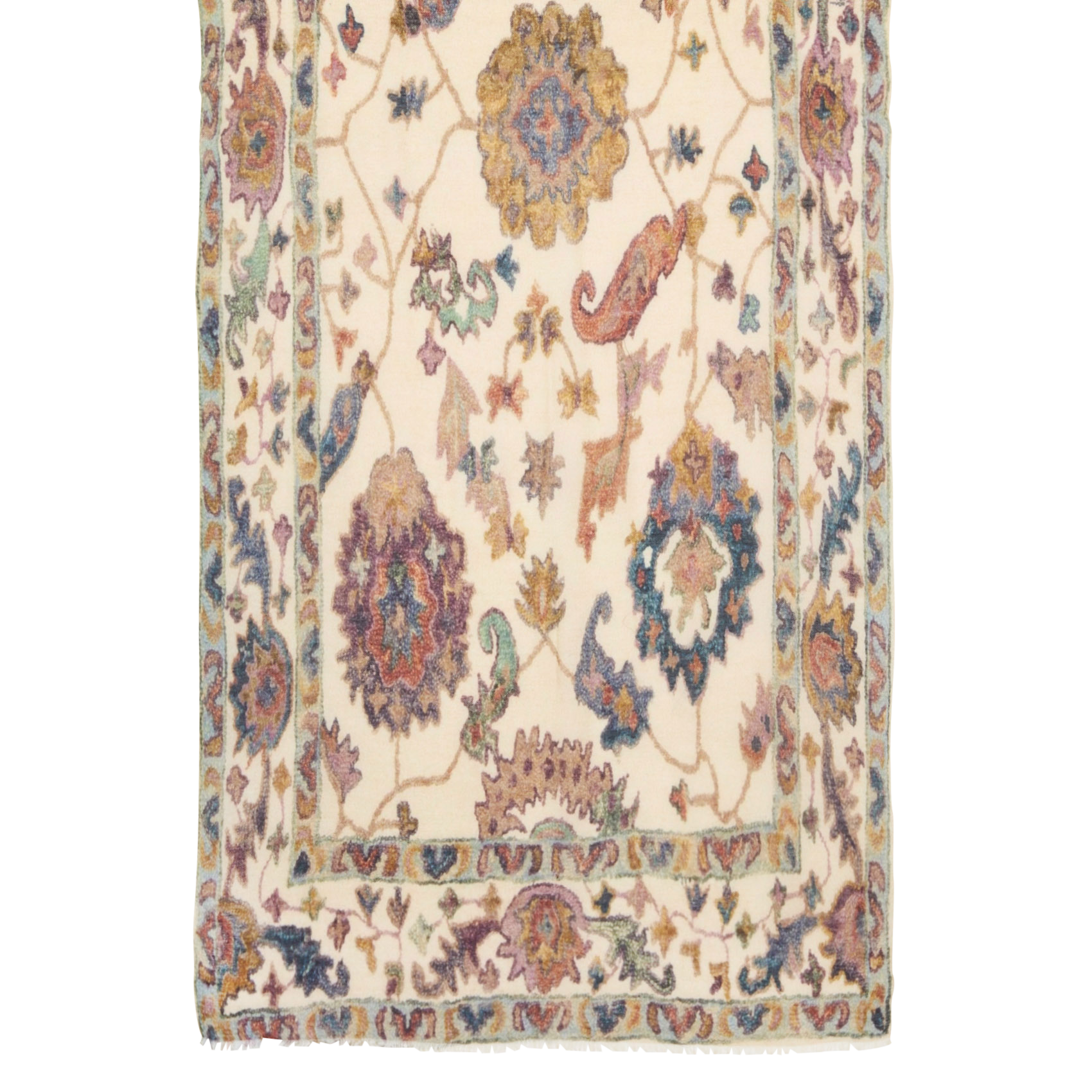 Foulard van wol en zijde met bloemenprint SUD EXPRESS Beige
