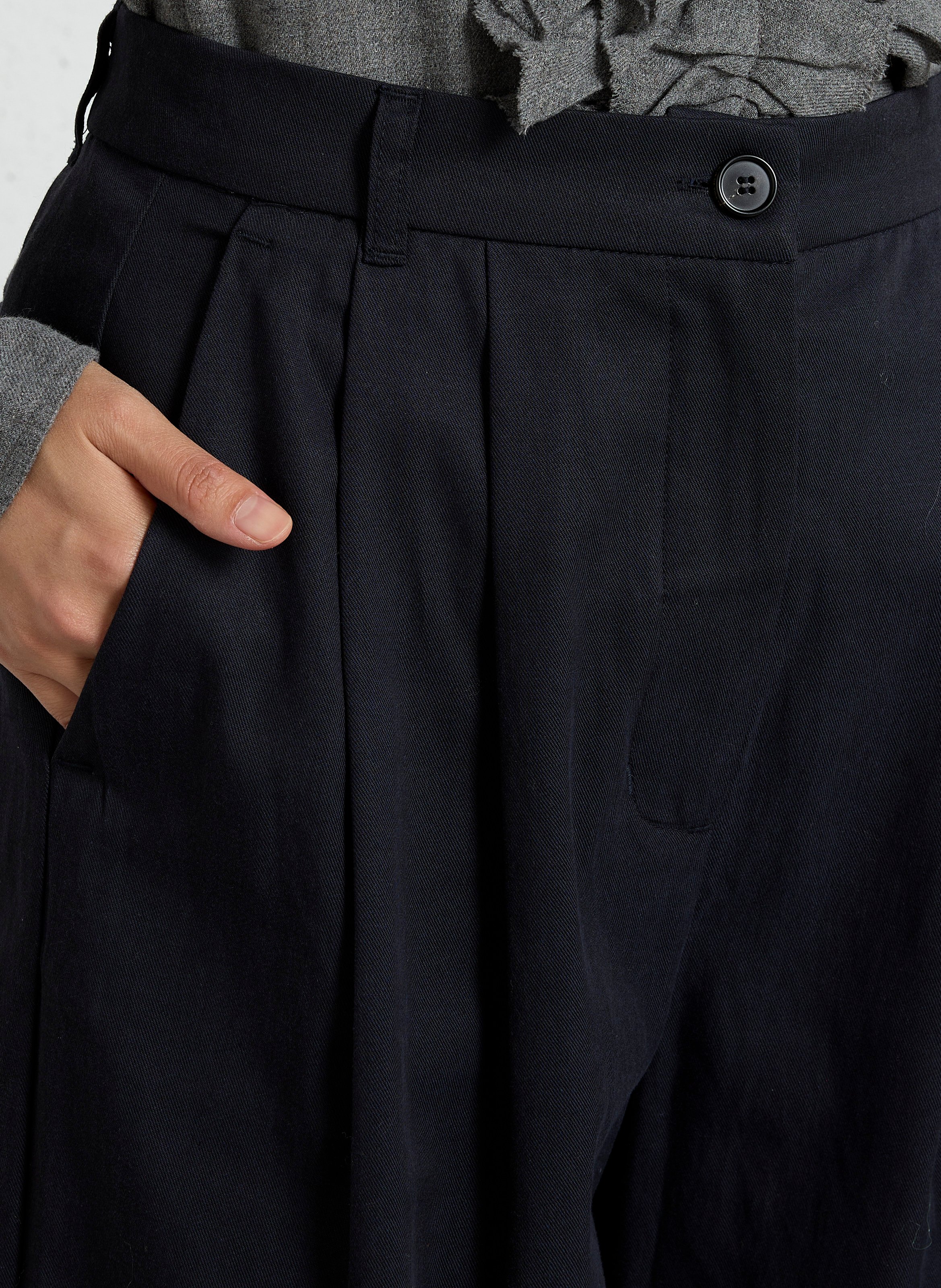 Pantalon large en coton mélangé RUE DE TOKYO Bleu