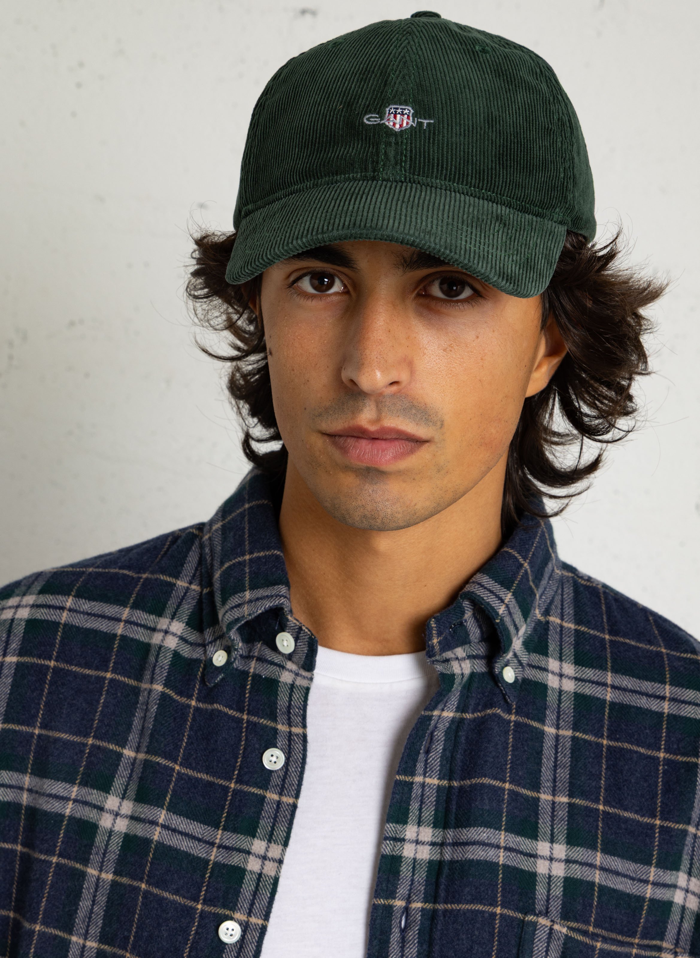 Corduroy cap GANT Green