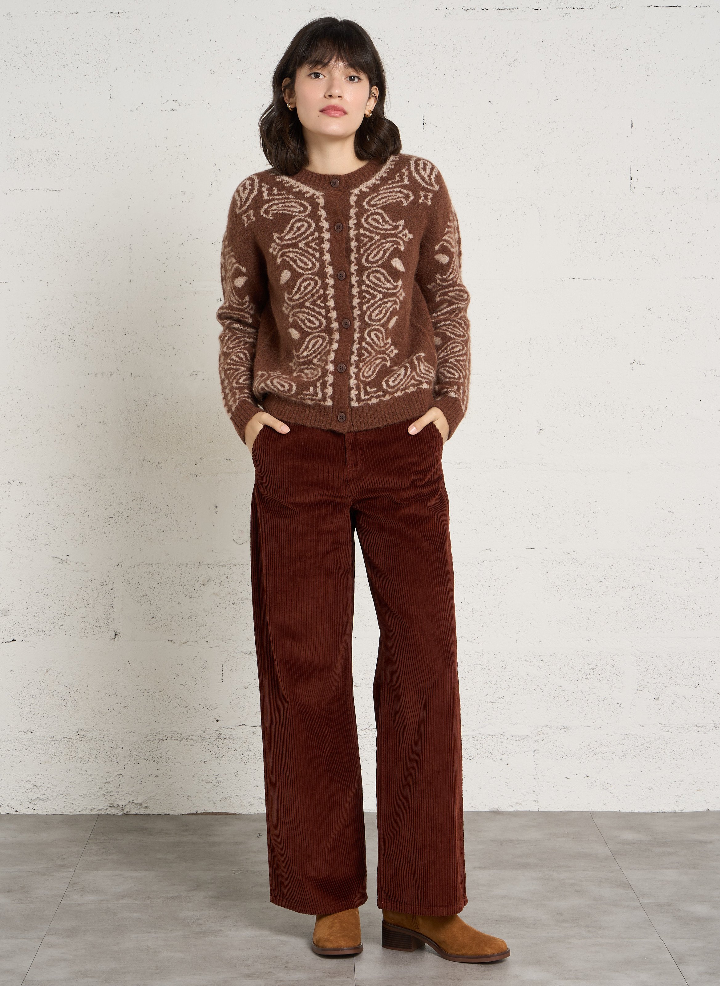 Weites Cordhose aus Baumwolle SUD EXPRESS Braun