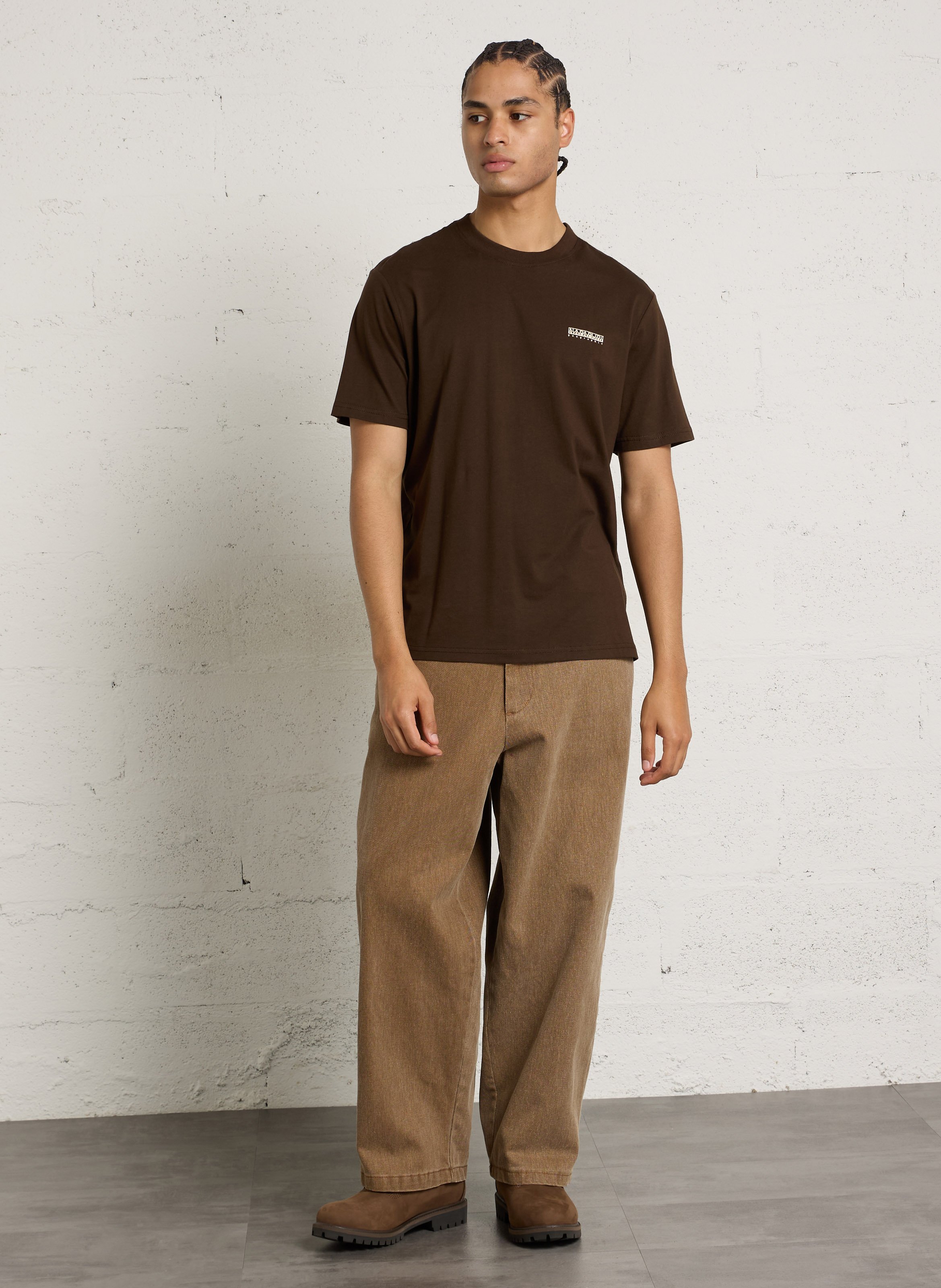 Wijde chino van katoen IMPERIAL Beige