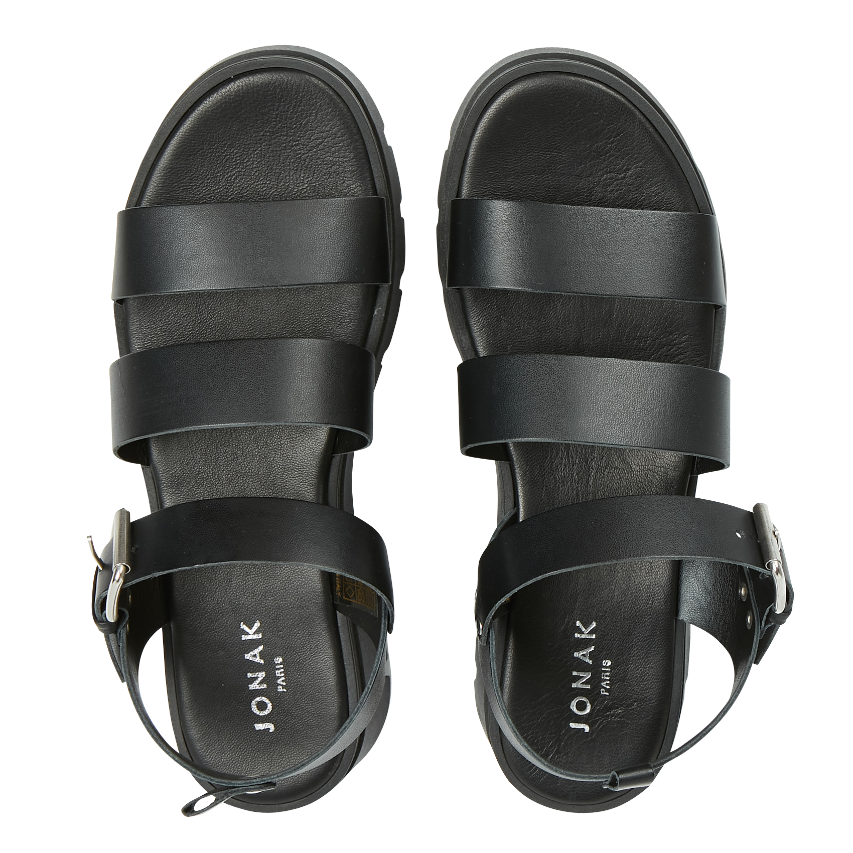 Leren sandalen met plateauzool JONAK Zwart