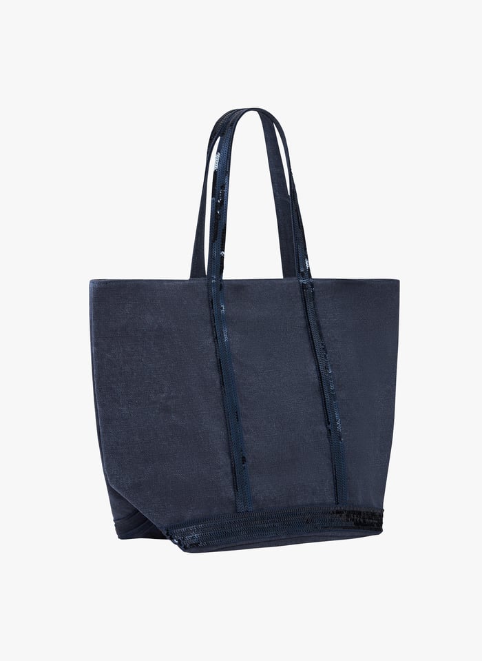 Sequin embroidered Linen Tote Bag Denim Vanessa Bruno Women