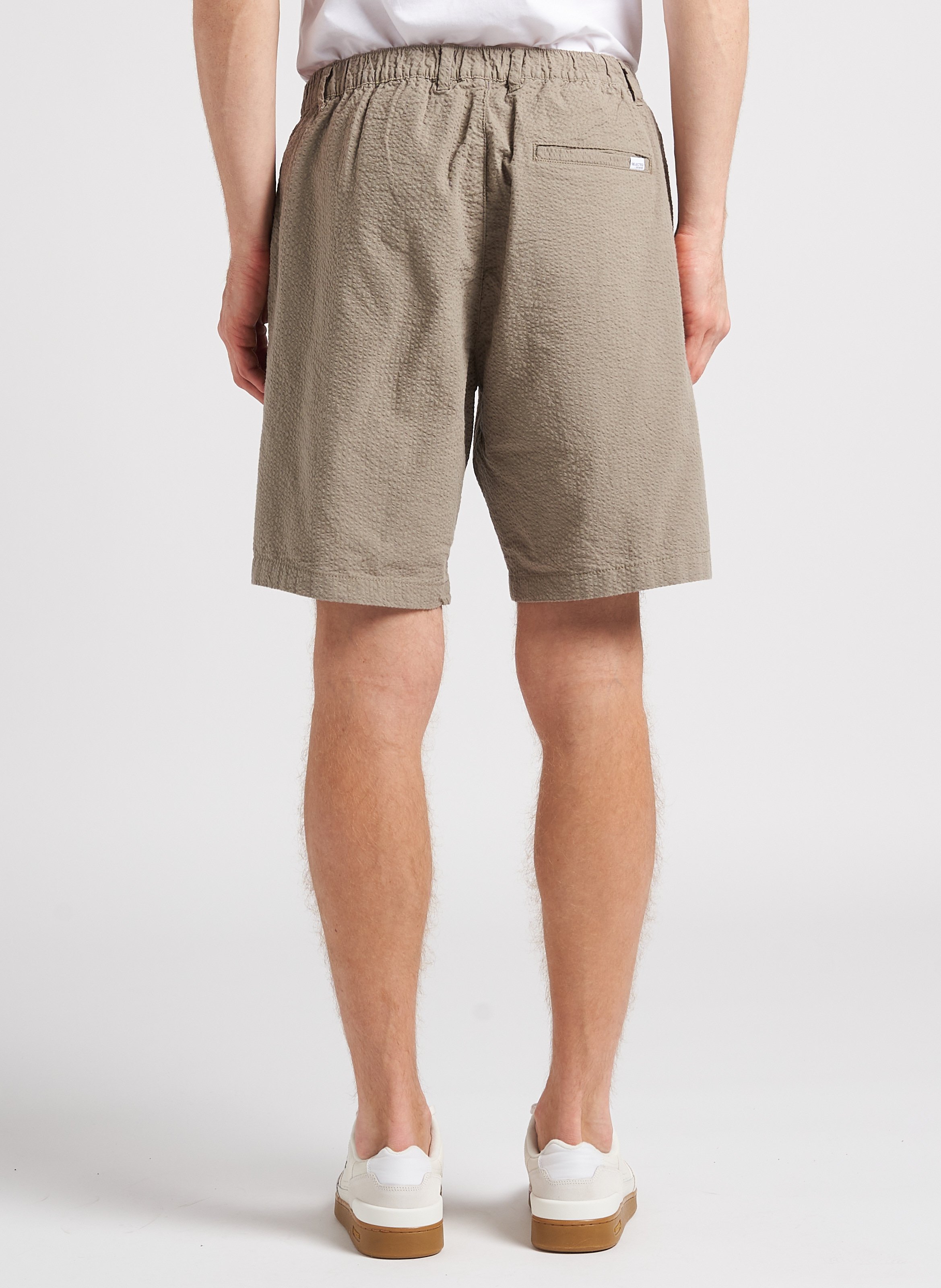 Bermuda texturé en coton bio mélangé  SELECTED Gris