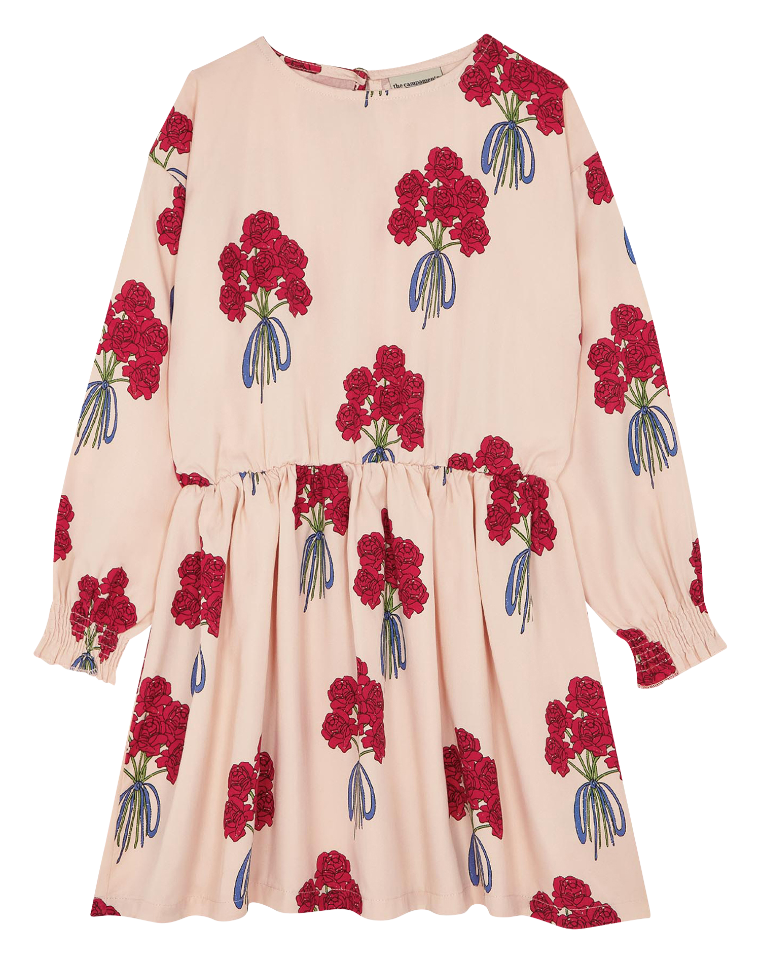 Robe courte col rond imprimée fleuri  THE CAMPAMENTO Rose