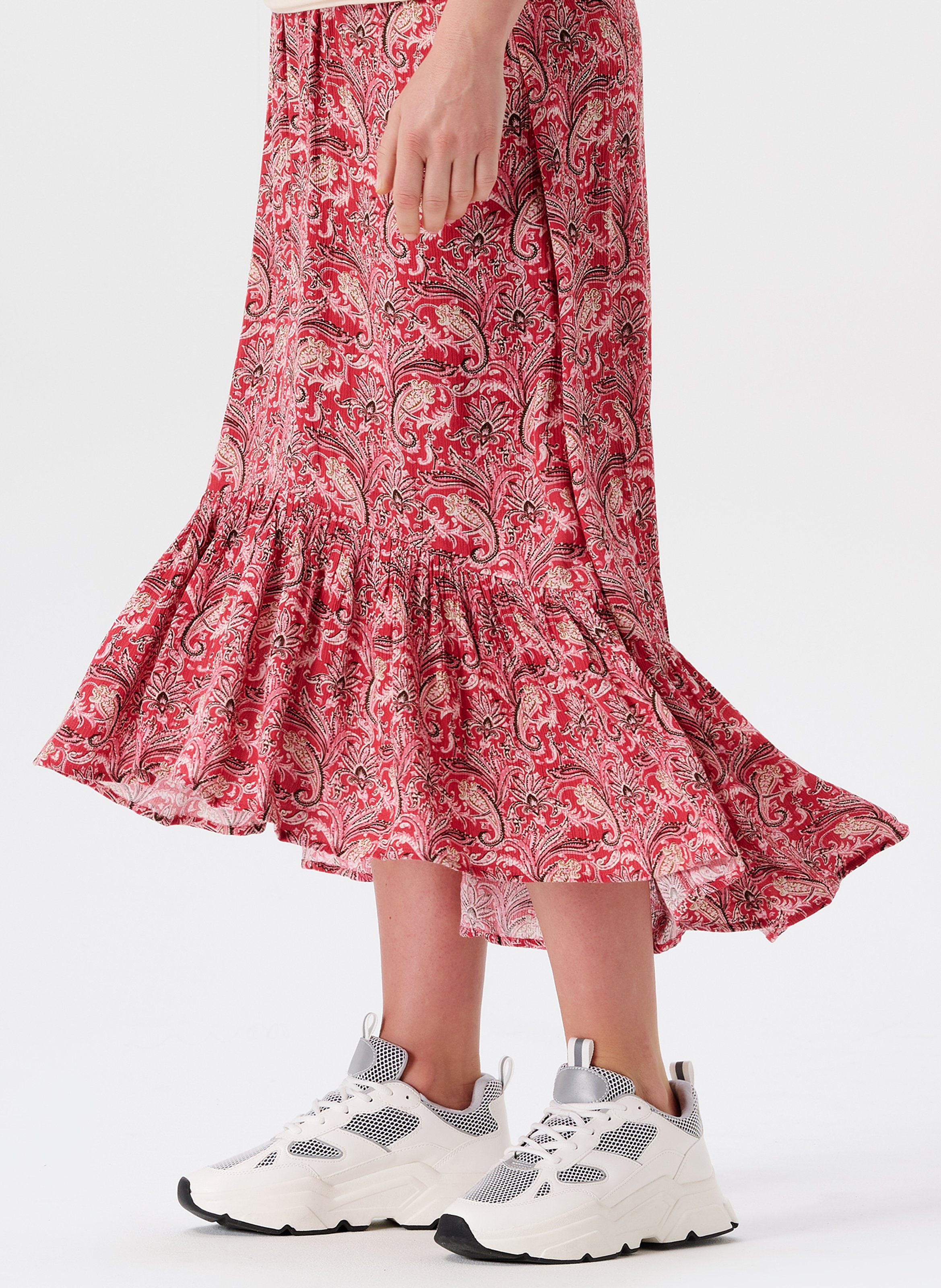 Jupe longues de grossesse imprimée  NOPPIES Rouge