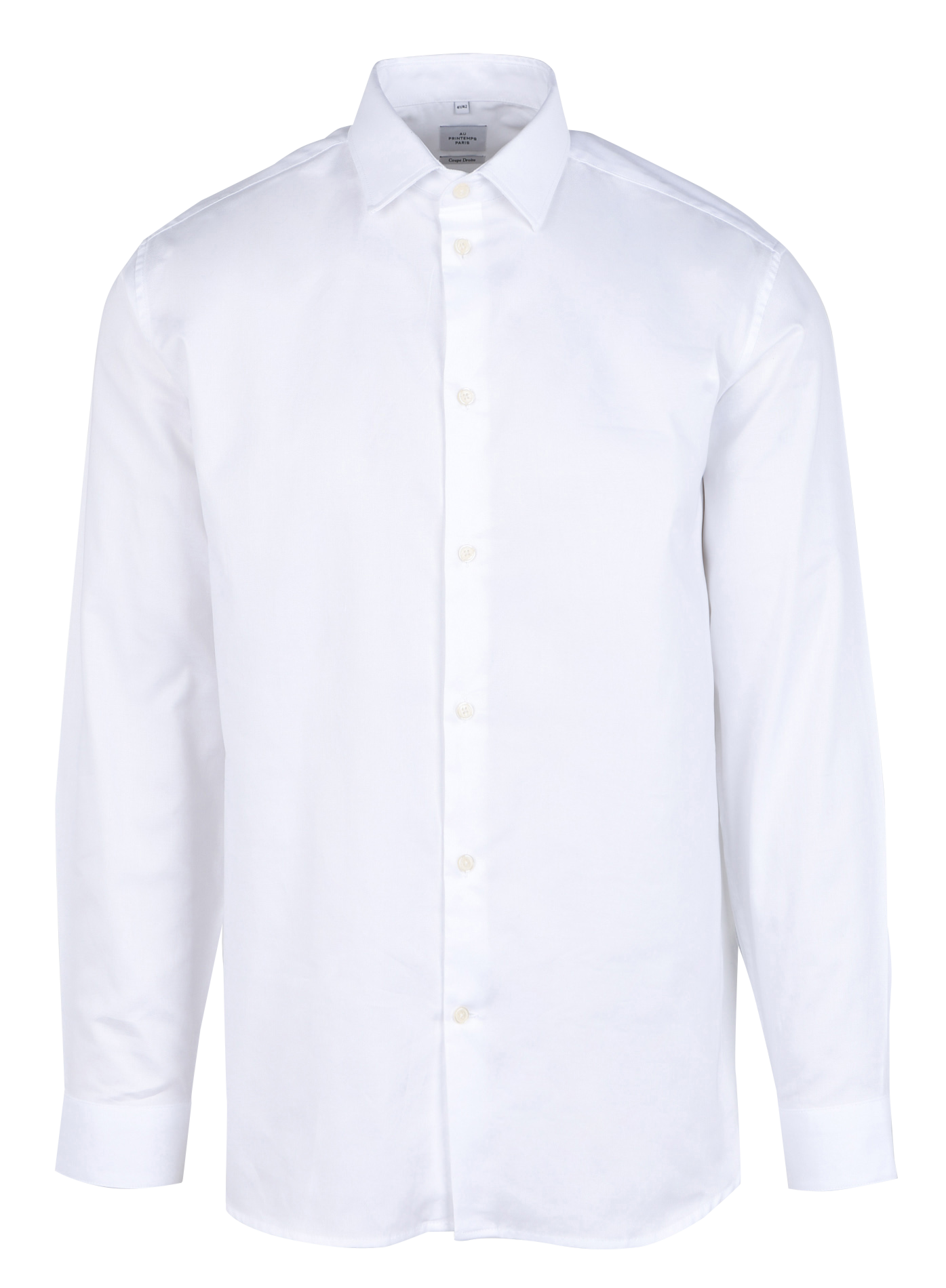 Straight cotton shirt with classic collar AU PRINTEMPS PARIS White