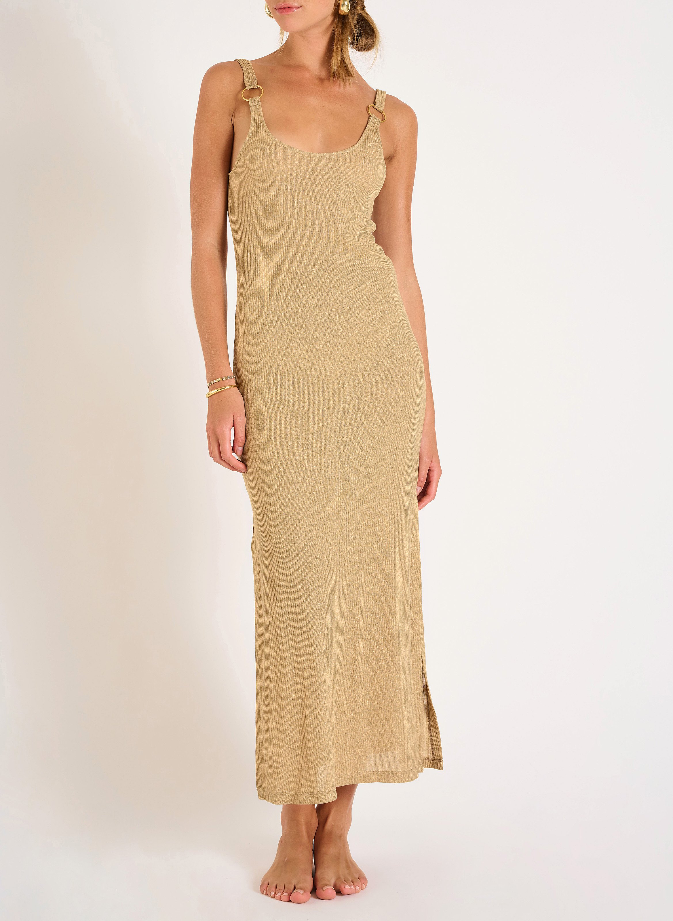 Gerade geschnittenes Strandkleid aus Strick BANANA MOON