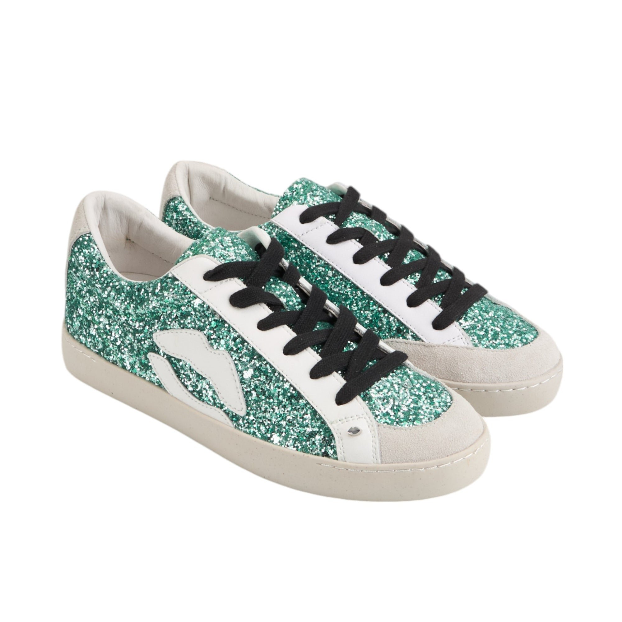 Jimmy leather sneakers BONS BAISERS PARIS Green