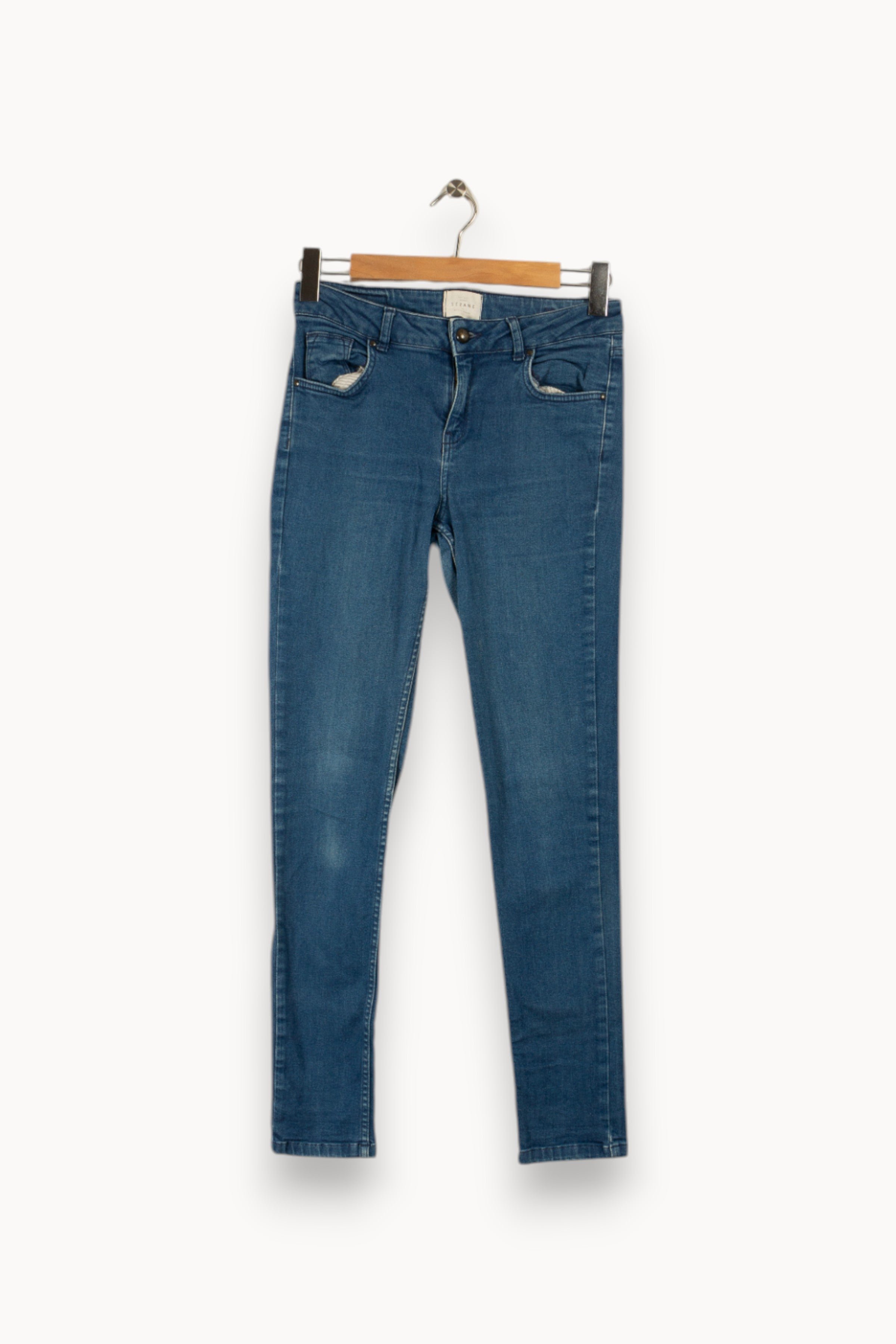 Cropped slim jeans with studs SEZANE - Seconde main Blue