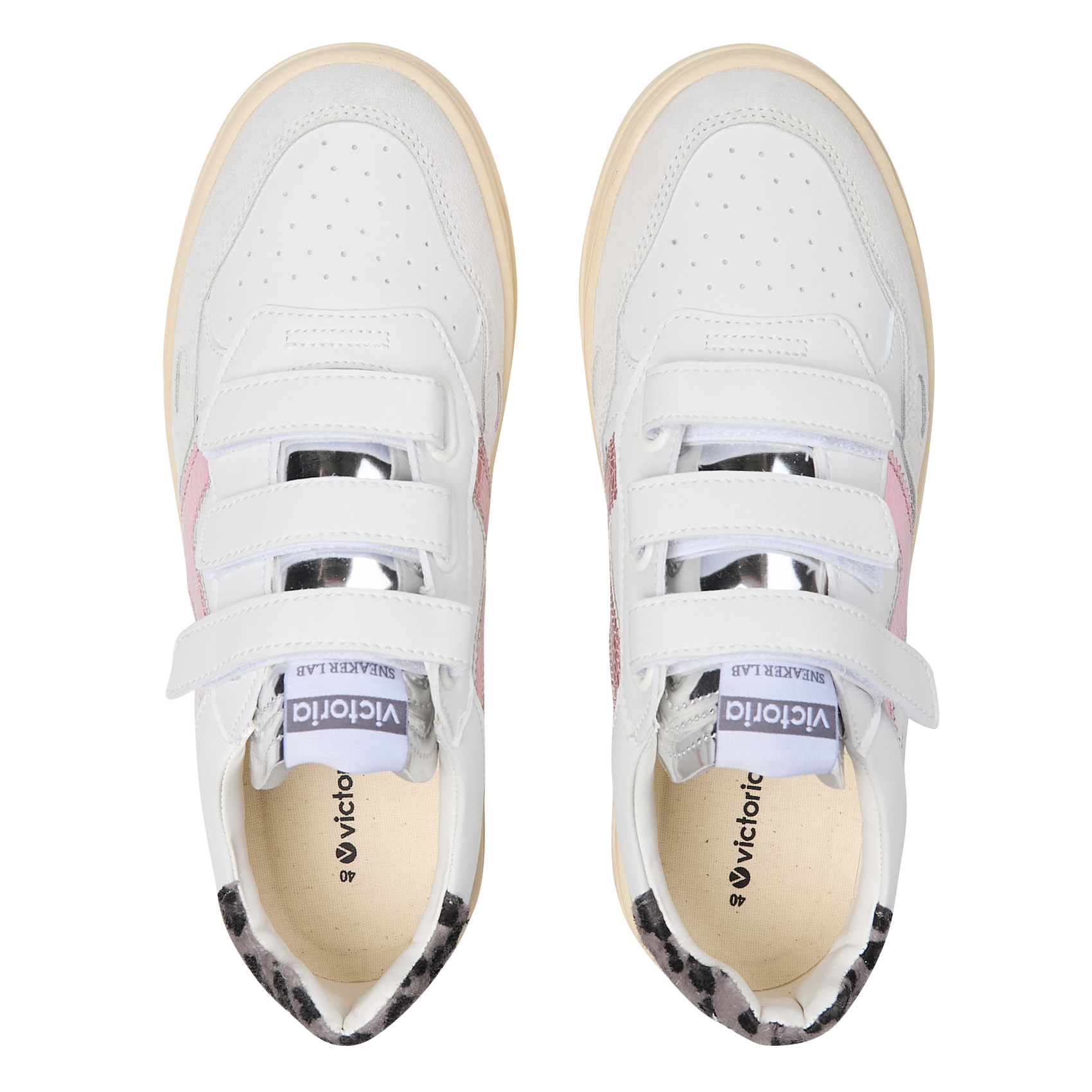 Baskets basses à scratchs  VICTORIA Rose