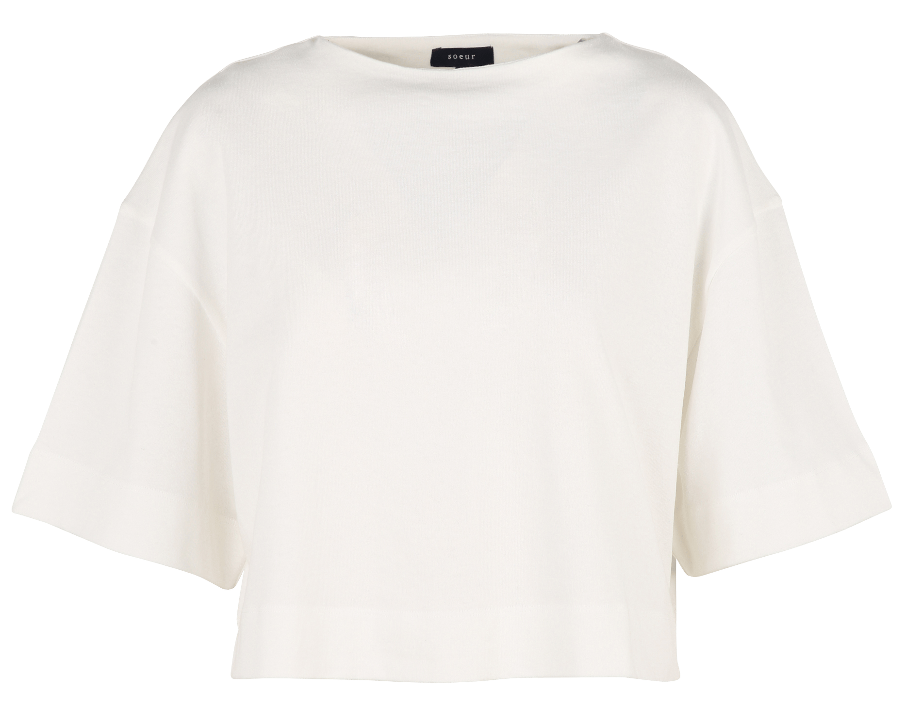 Tee-shirt col bateau en coton bio SOEUR Beige