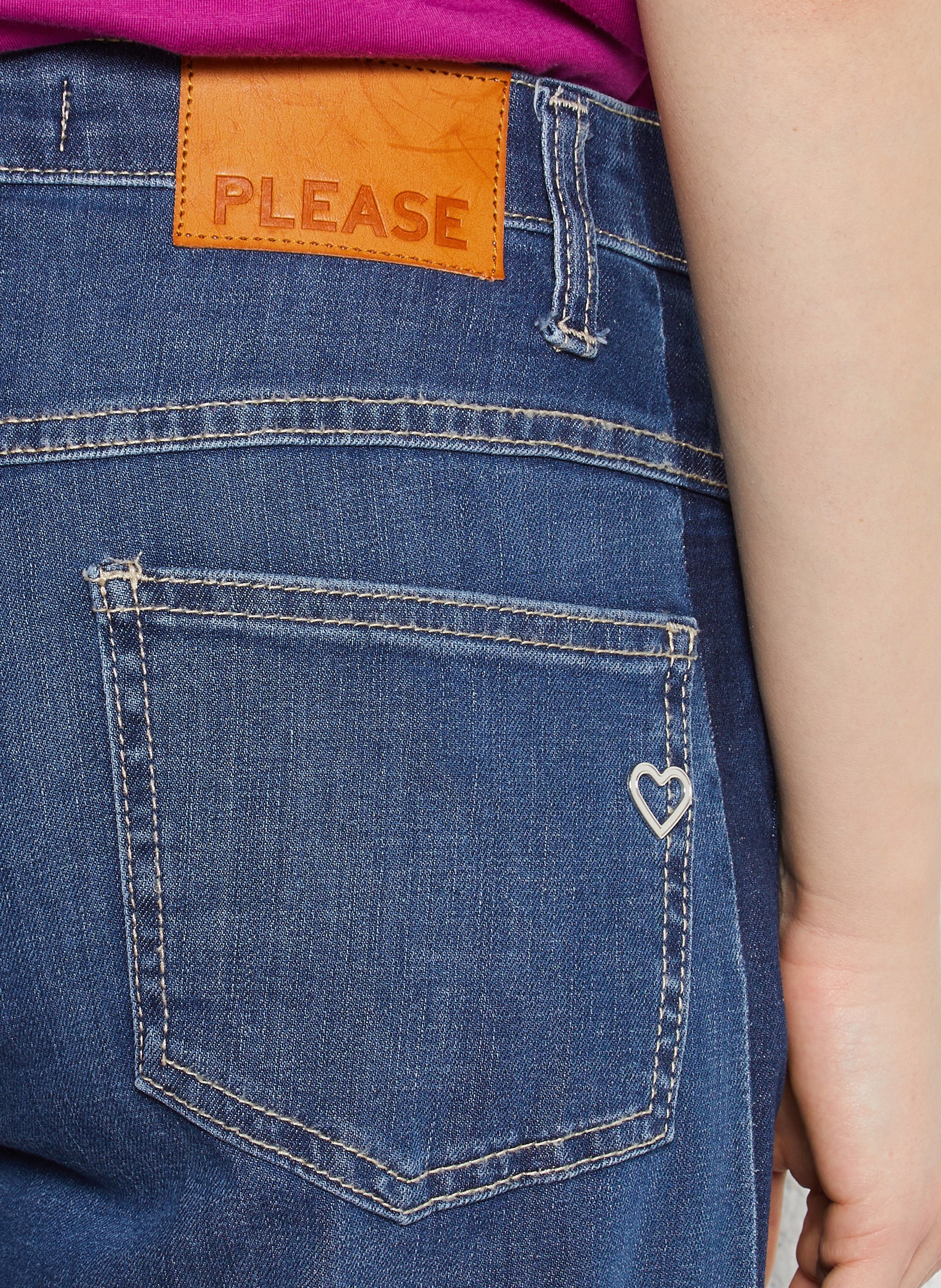 Weite Jeans aus Baumwoll-Mix PLEASE Blau