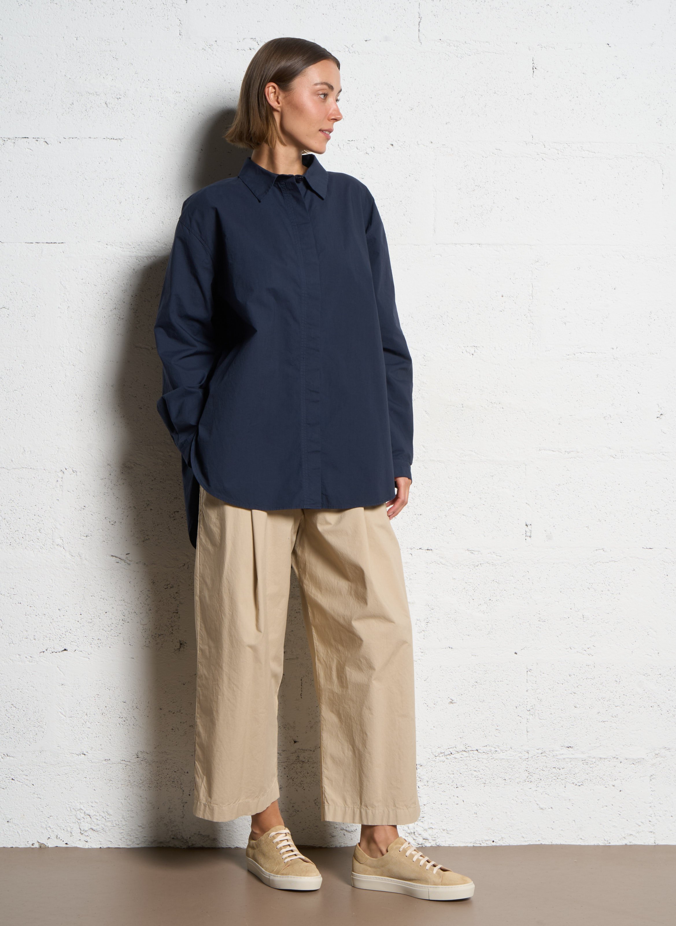Capri plain oversized shirt RUE DE TOKYO Blue