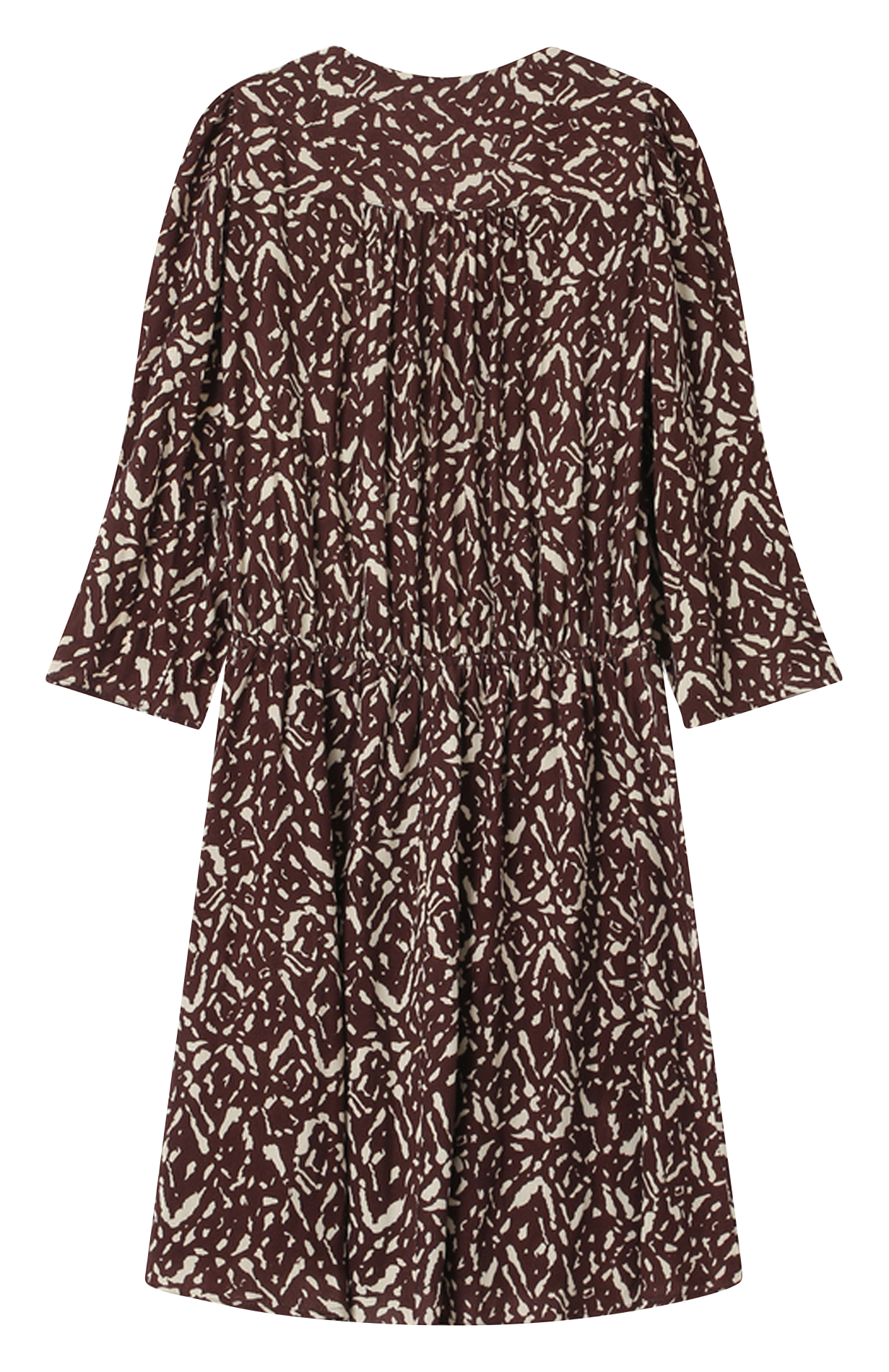 Korte jurk met V-hals en print GRACE ET MILA Brown