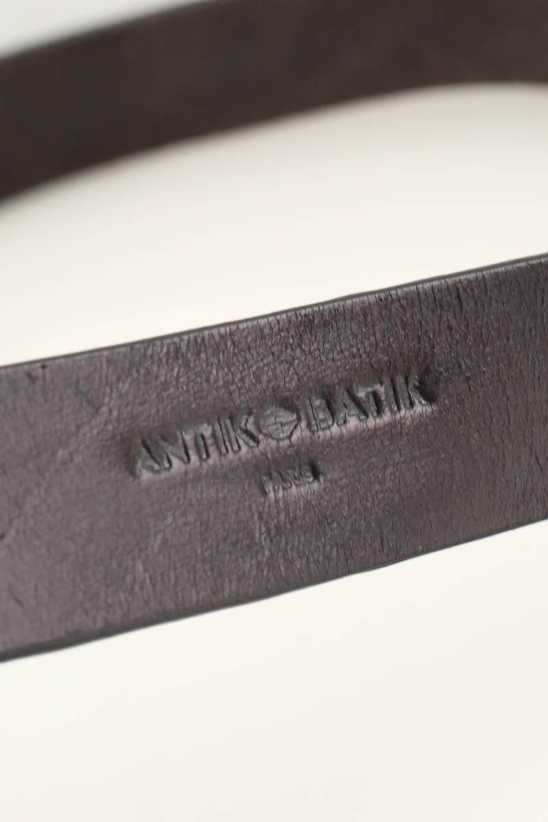 Leather messenger bag ANTIK BATIK - Seconde Main Black