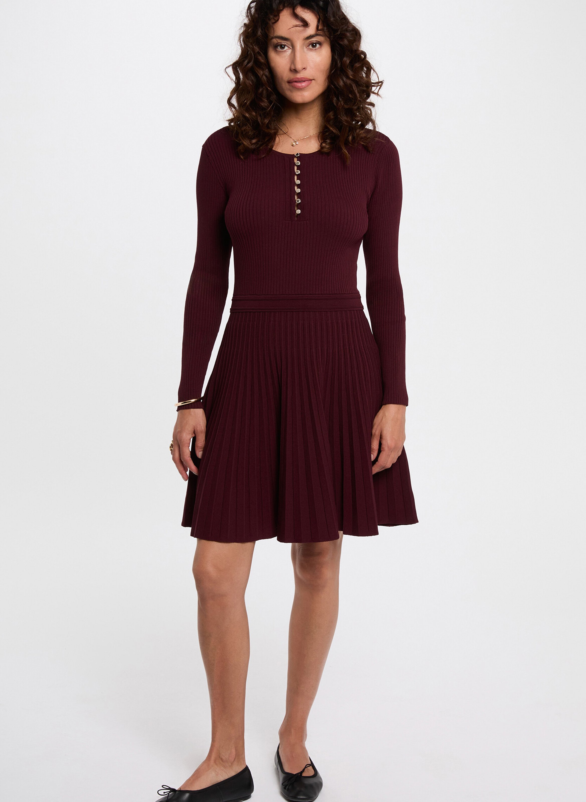 Round-neck knit midi dress MORGAN
