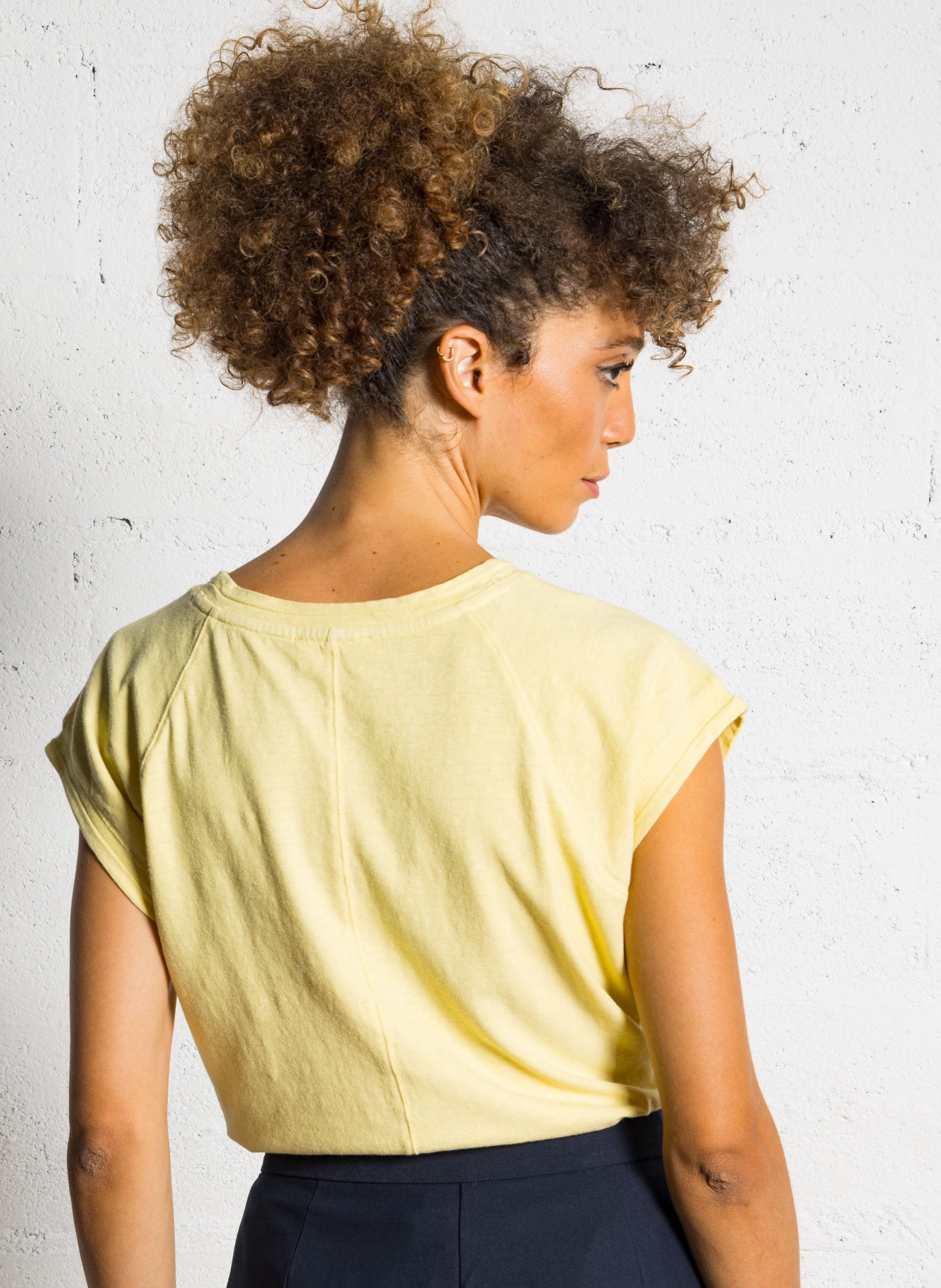 Tee-shirt oversize col rond  MAISON 123 Jaune